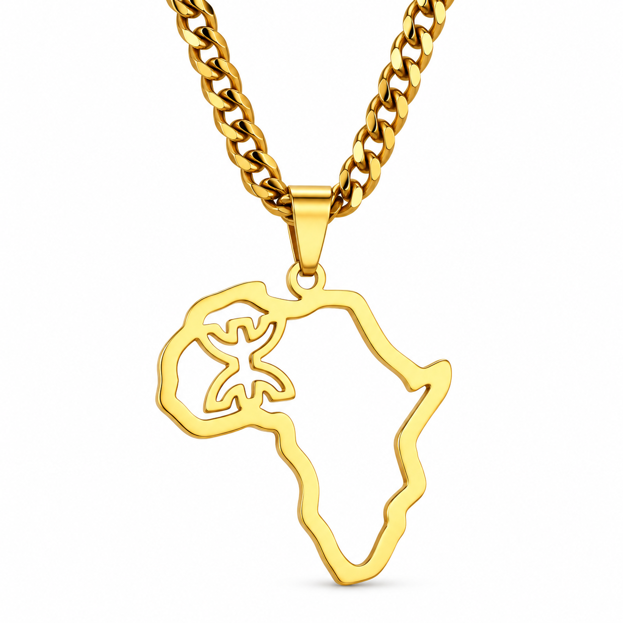 Amazigh Berber Afrique Necklace With Stainless Steel Chaîne