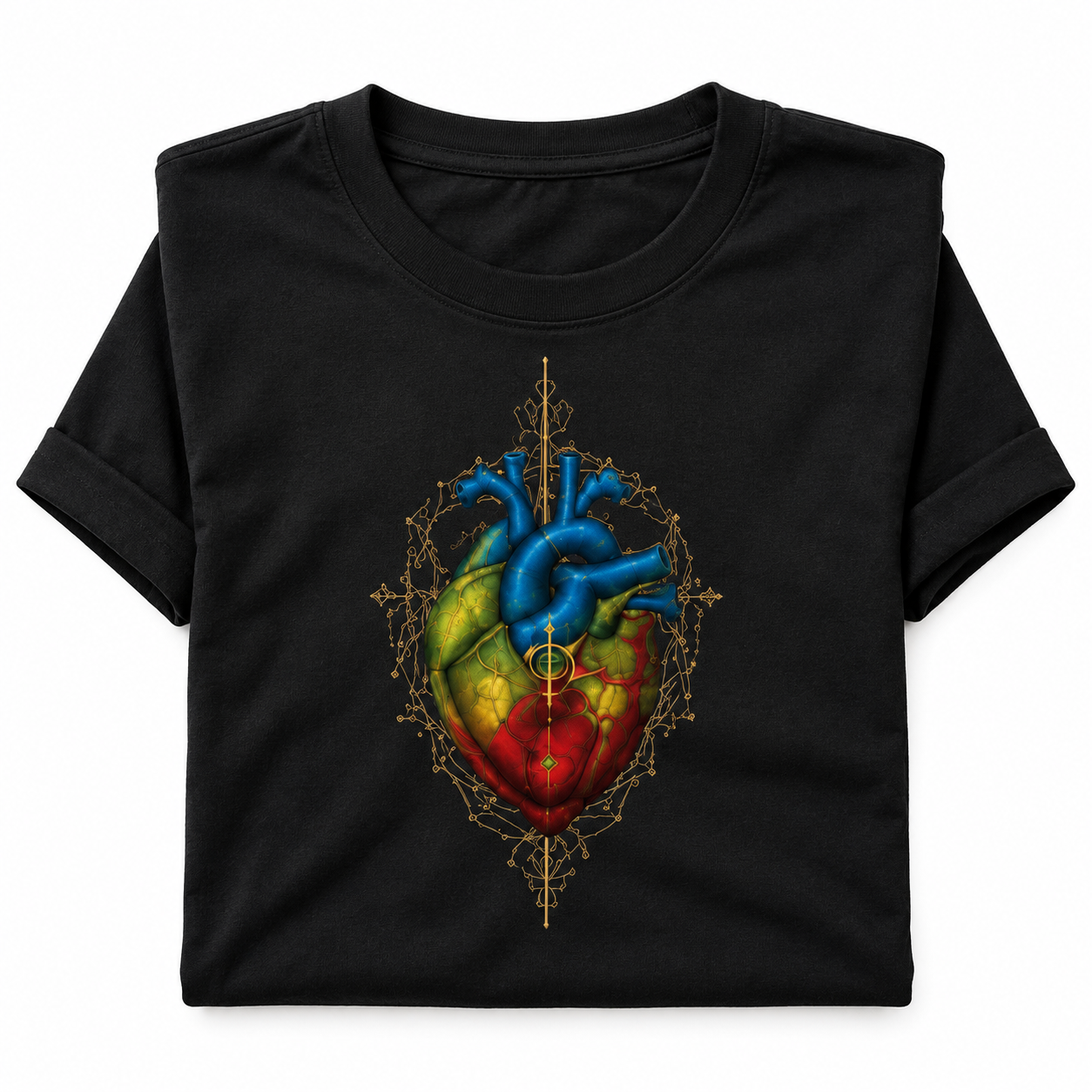 Amazigh Berber Anatomical Heart Graphic T-Shirt Cultural Heritage