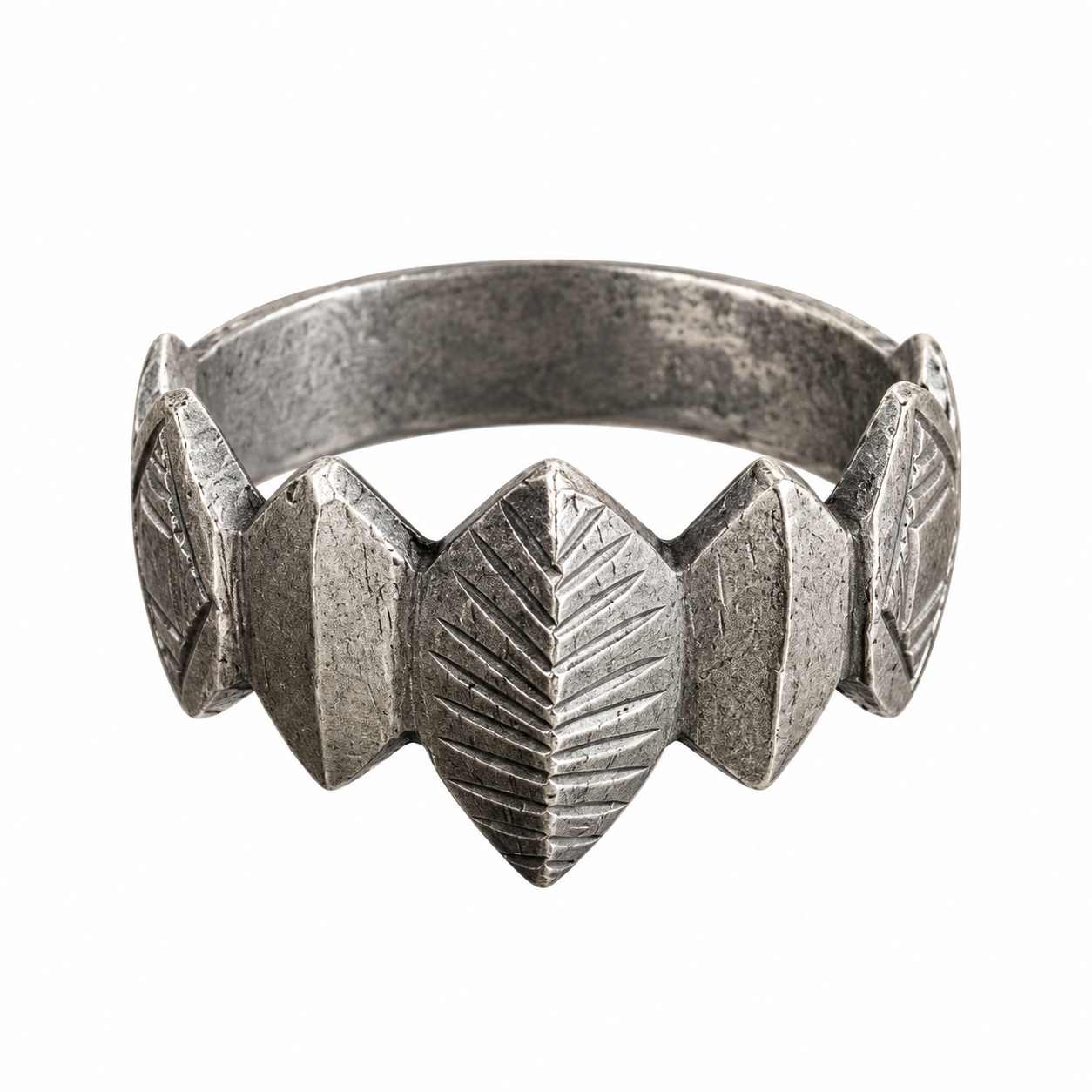 Amazigh Berber Antique Strength Geometric Silver Ring Design