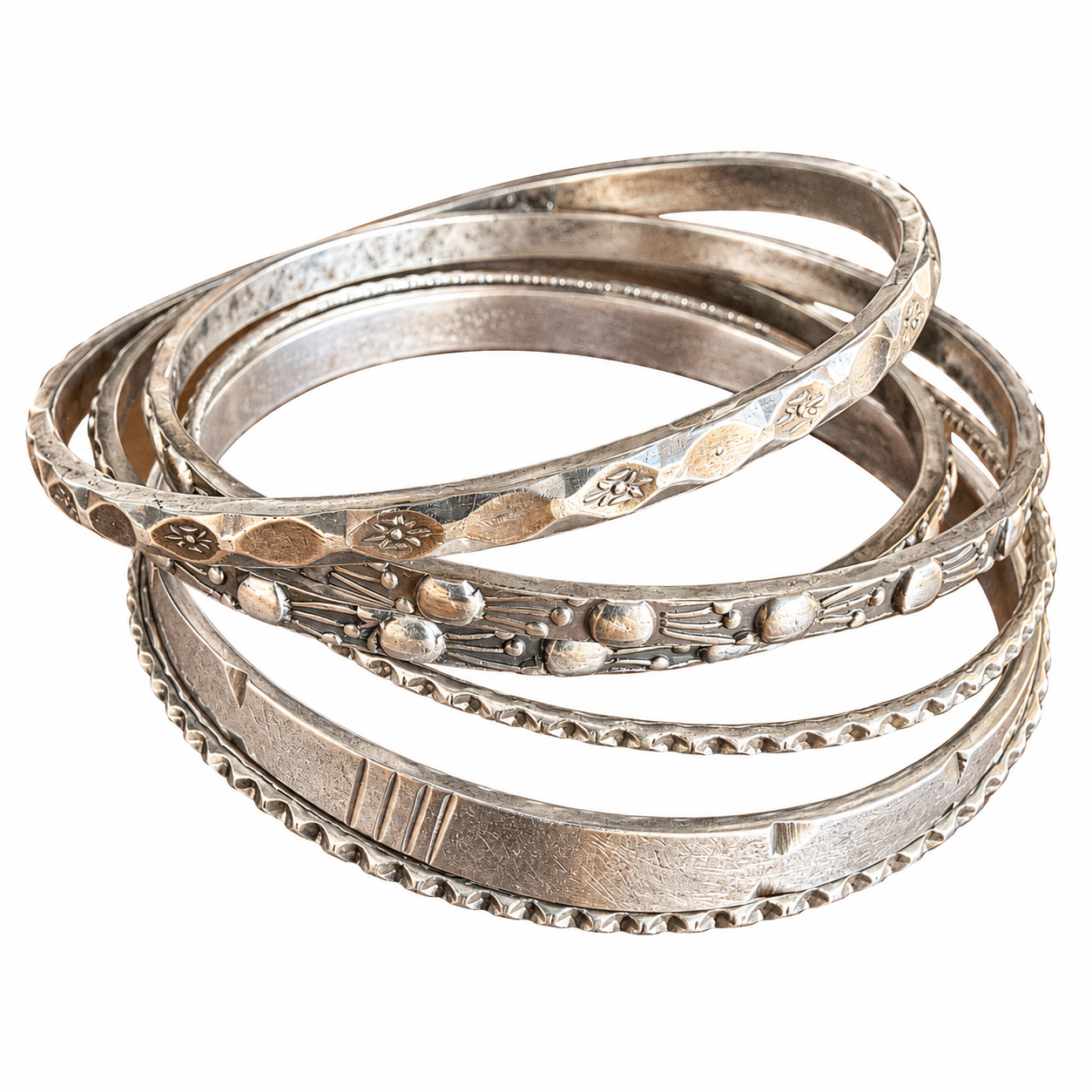 Amazigh Berber Bracelet Jewelry Set with Vintage Bangles Styles
