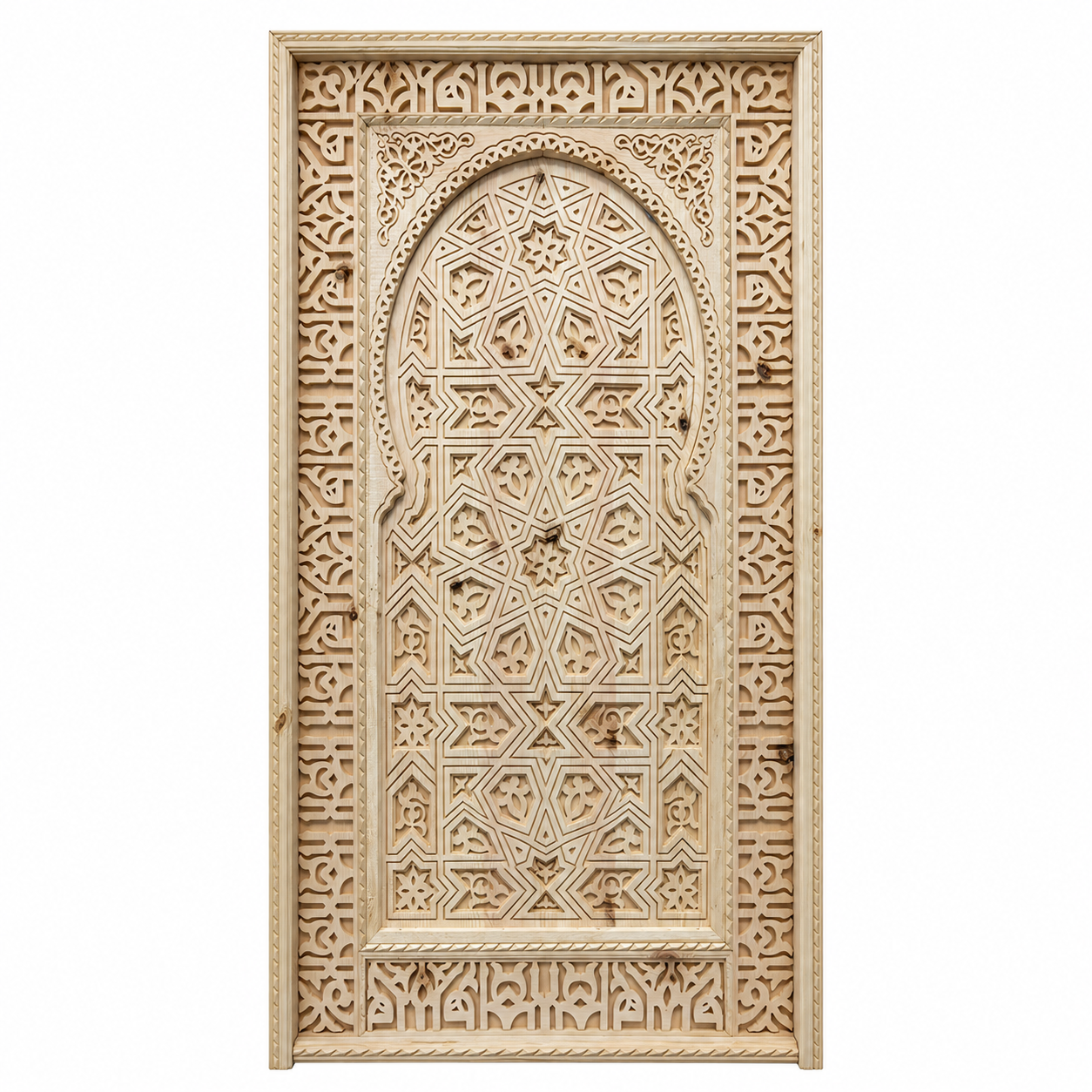 Amazigh Berber Carved Moorish Wooden Door with Custom Design