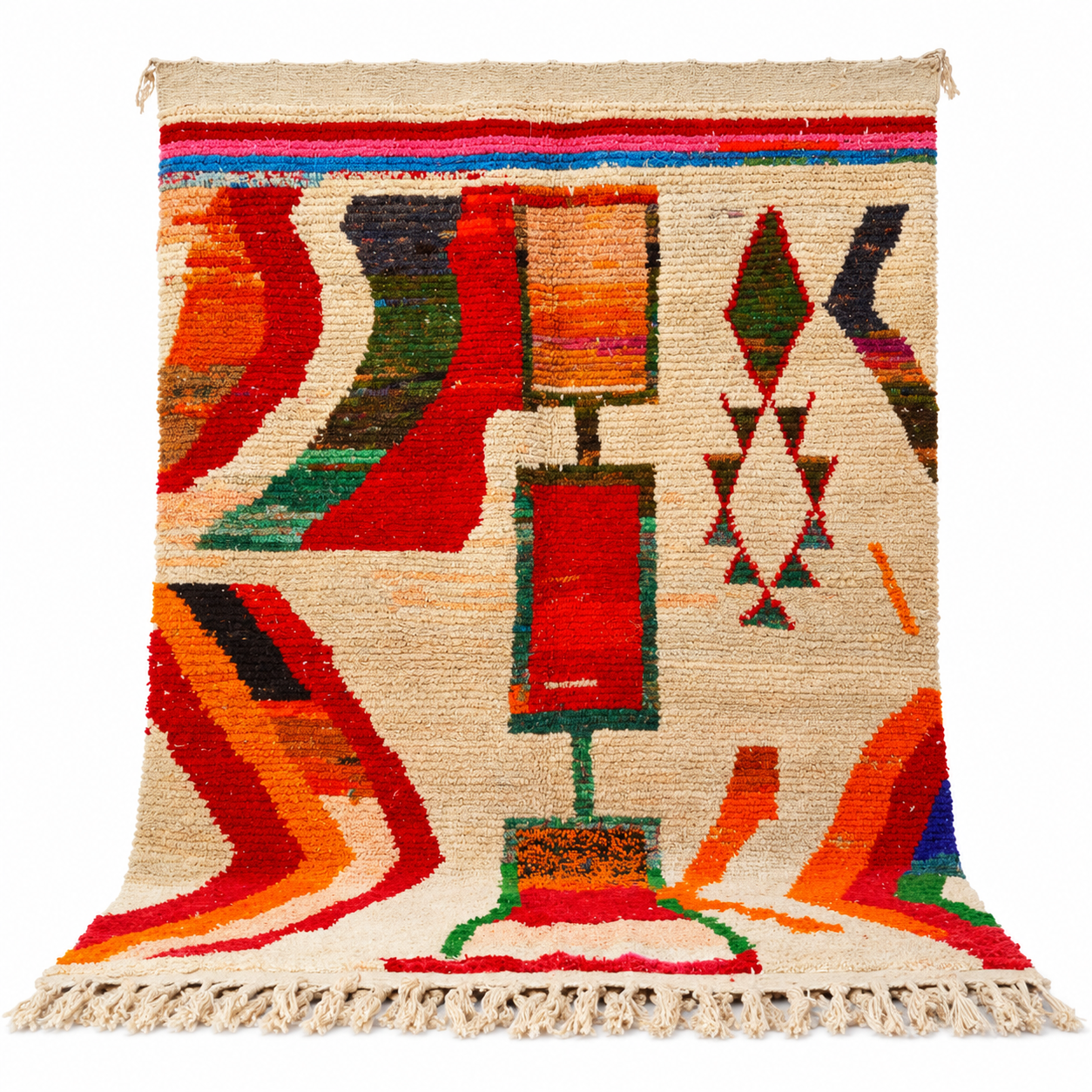 Amazigh Berber Custom Abstract Geometric Wool Rug Handmade Carpet