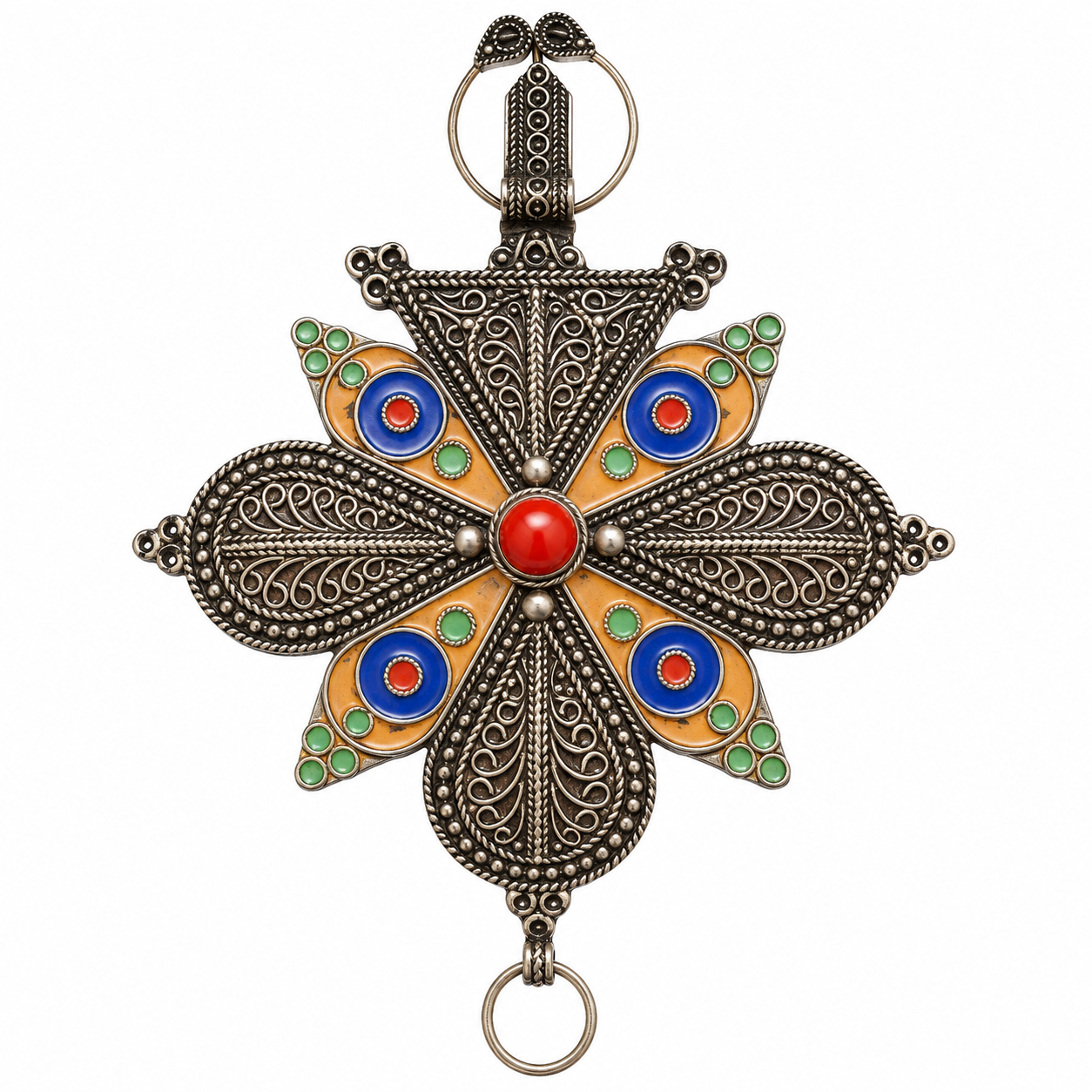 Amazigh Berber Handmade Khlala Fibula Traditional Decorative Brooch