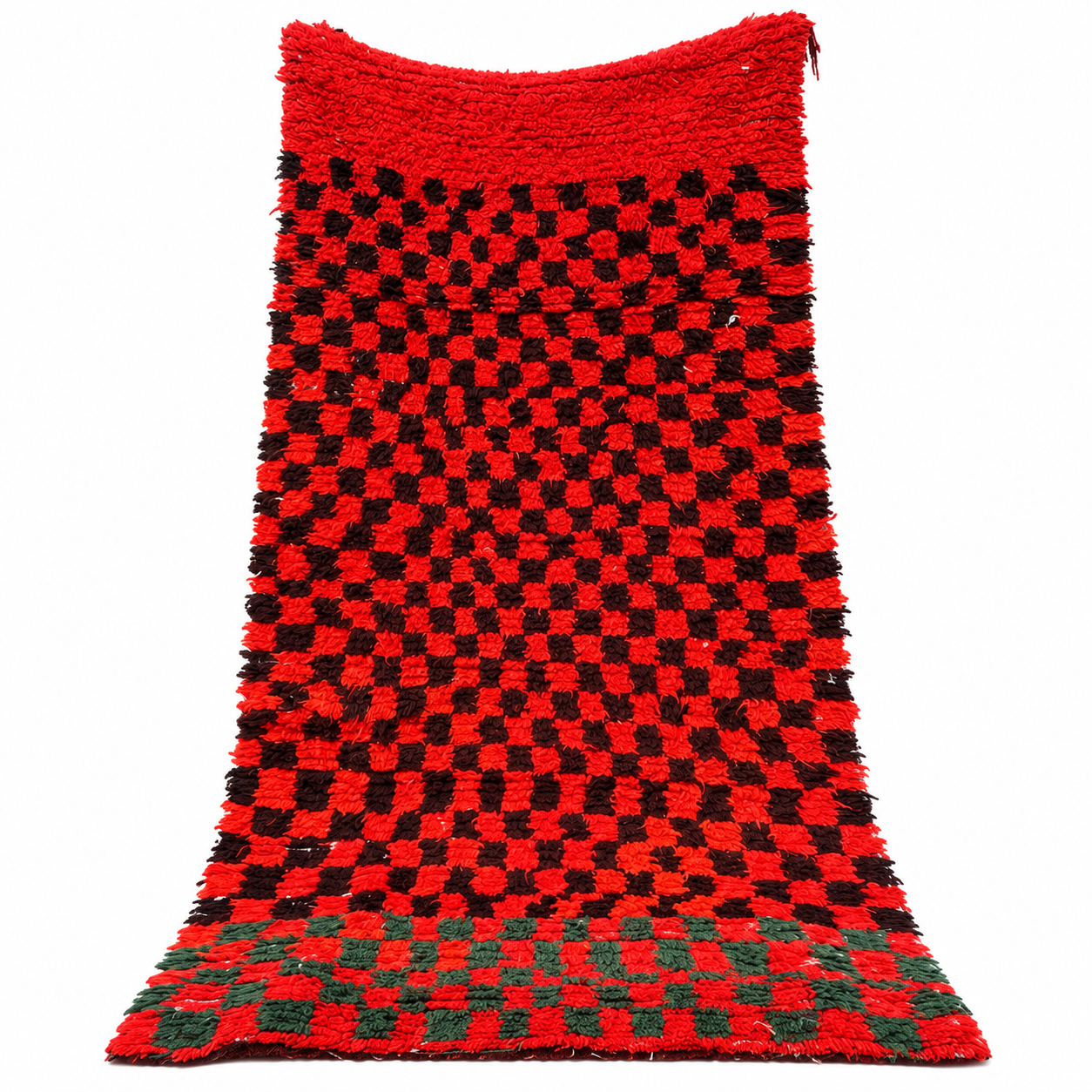 Amazigh Berber Handwoven Akhnif Kilim Rug Red Black Wool Design