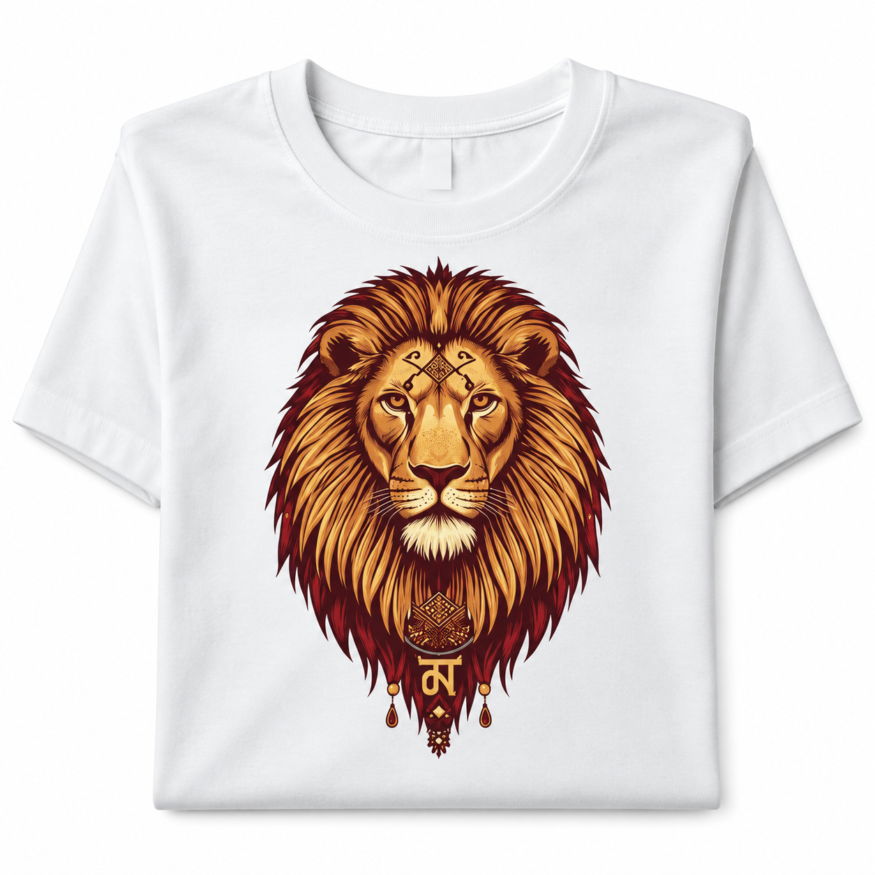 Amazigh Berber Lion T-Shirt with Traditional Art Graphic Tee