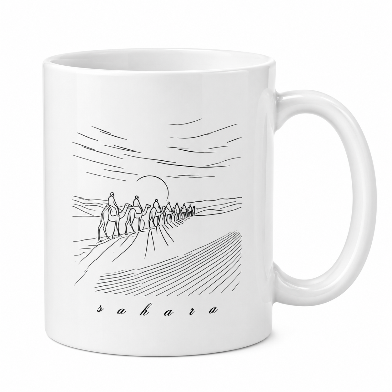 Amazigh Berber Nomad Desert Coffee Ceramic Mug with Sahara Design
