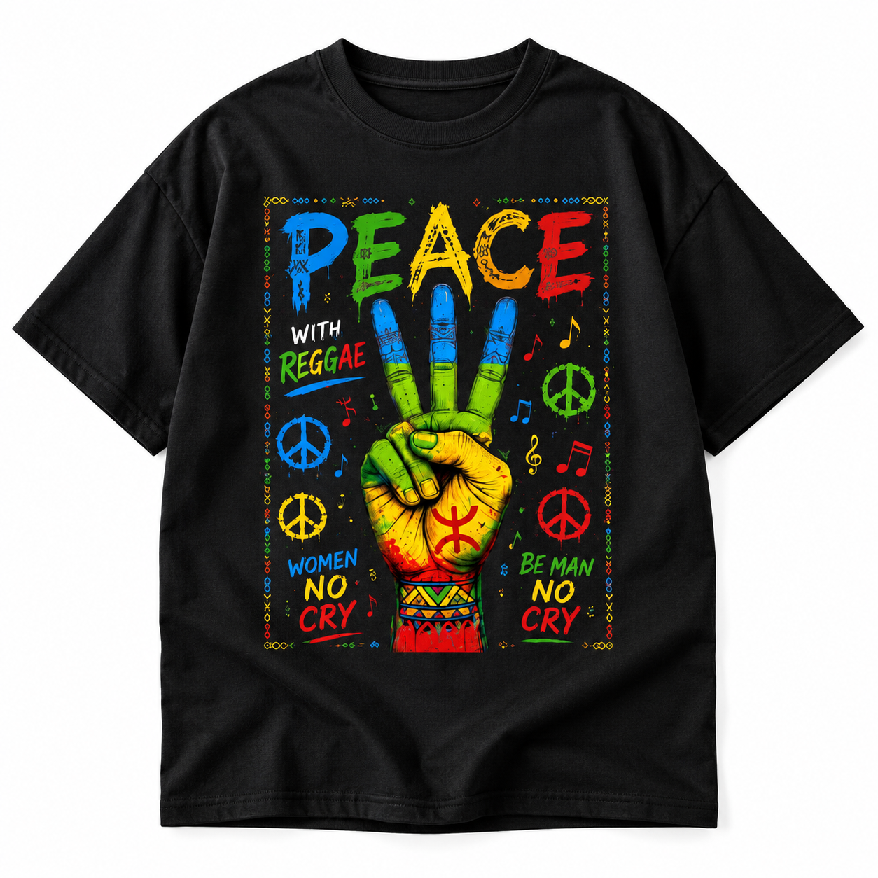 Amazigh Berber Peace Hand Culture Graphic Streetwear T-Shirt