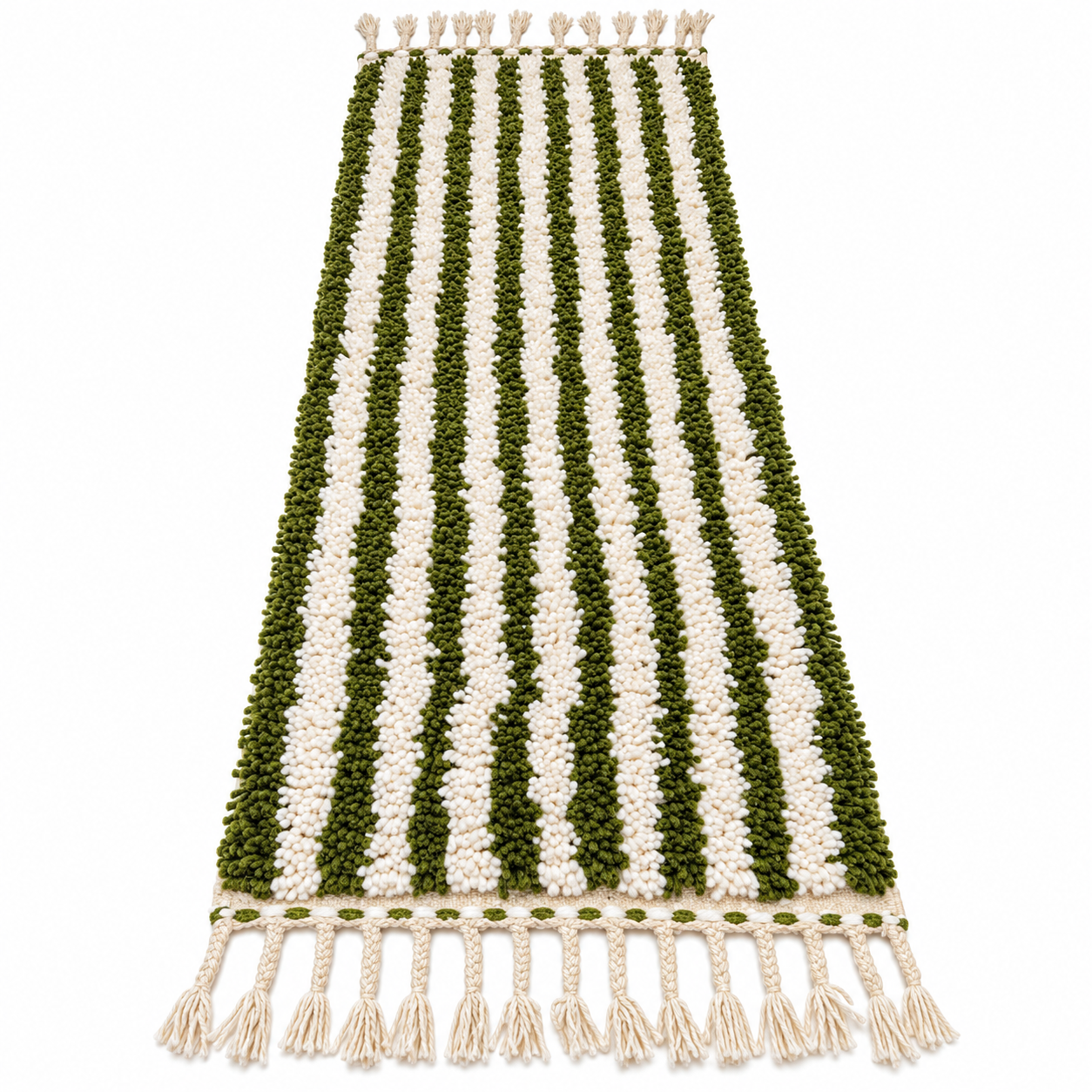 Amazigh Berber Pink Ivory Runner Rug with Red Diamond Pattern