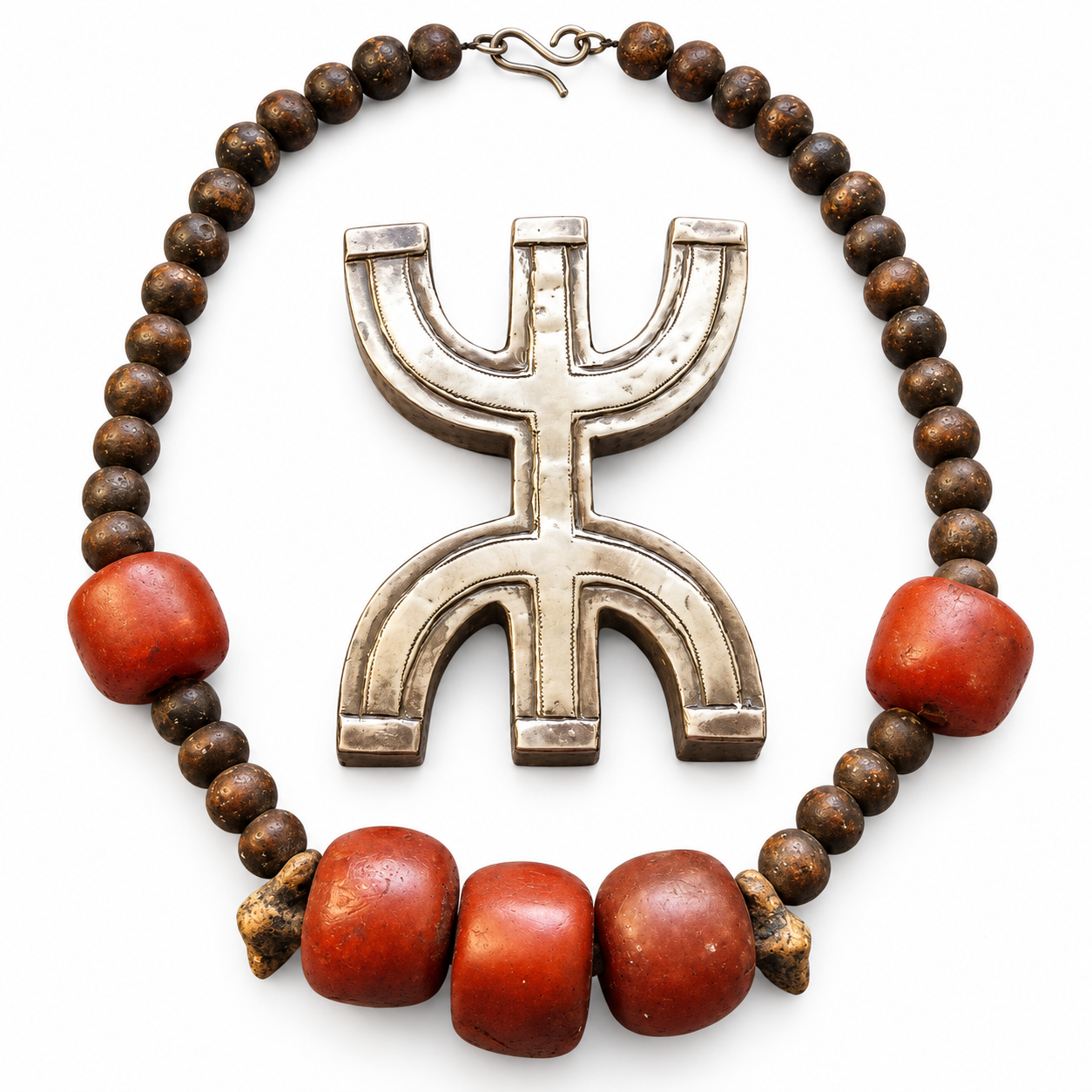 Amazigh Berber Resin Bead Necklace with Handmade Artisan Design