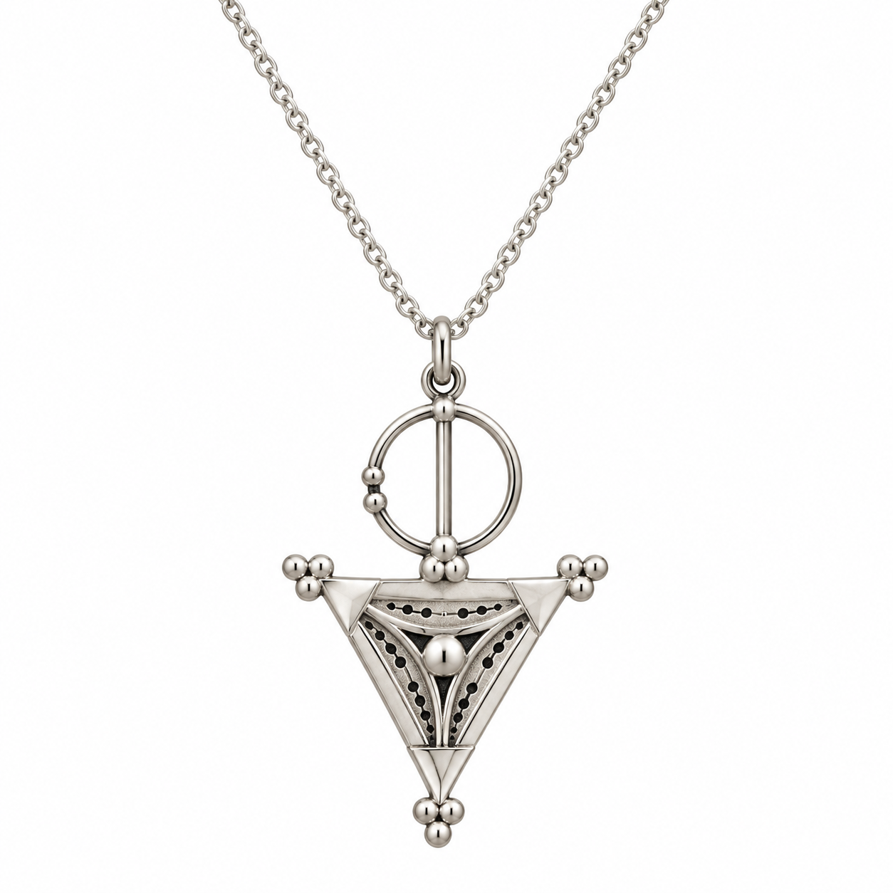 Amazigh Berber Sterling Yaz Symbol Pendant Design Necklace