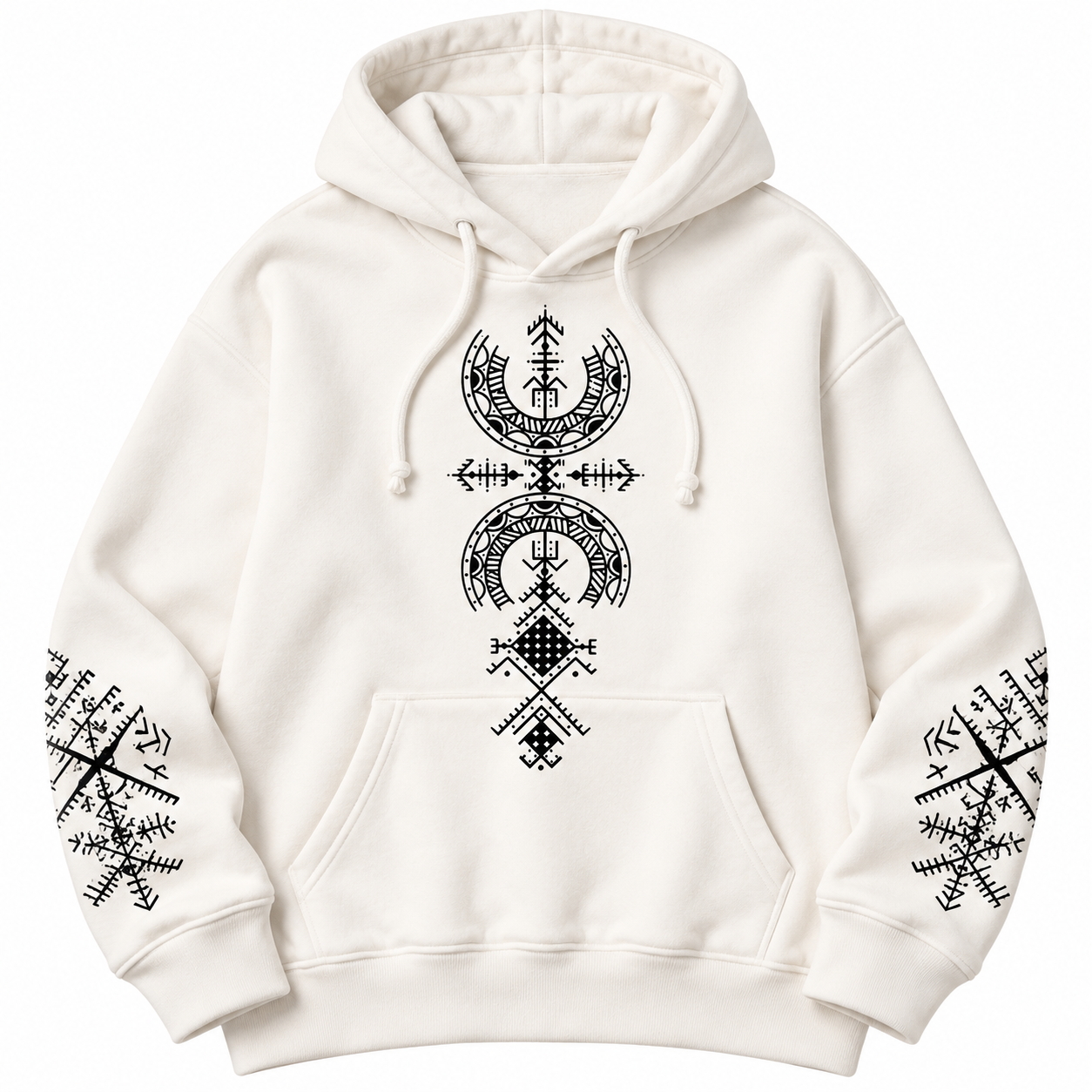 Amazigh Berber Symbology Feminine Cotton Hoodie with Tifinagh Design