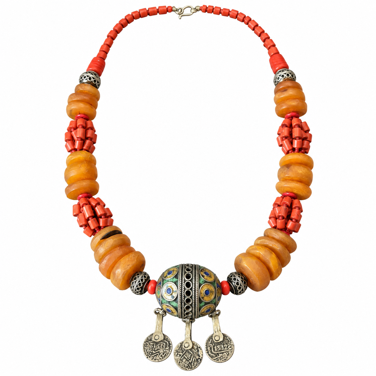 Amazigh Berber Tagmout Pendant Antique Style Necklace Unique