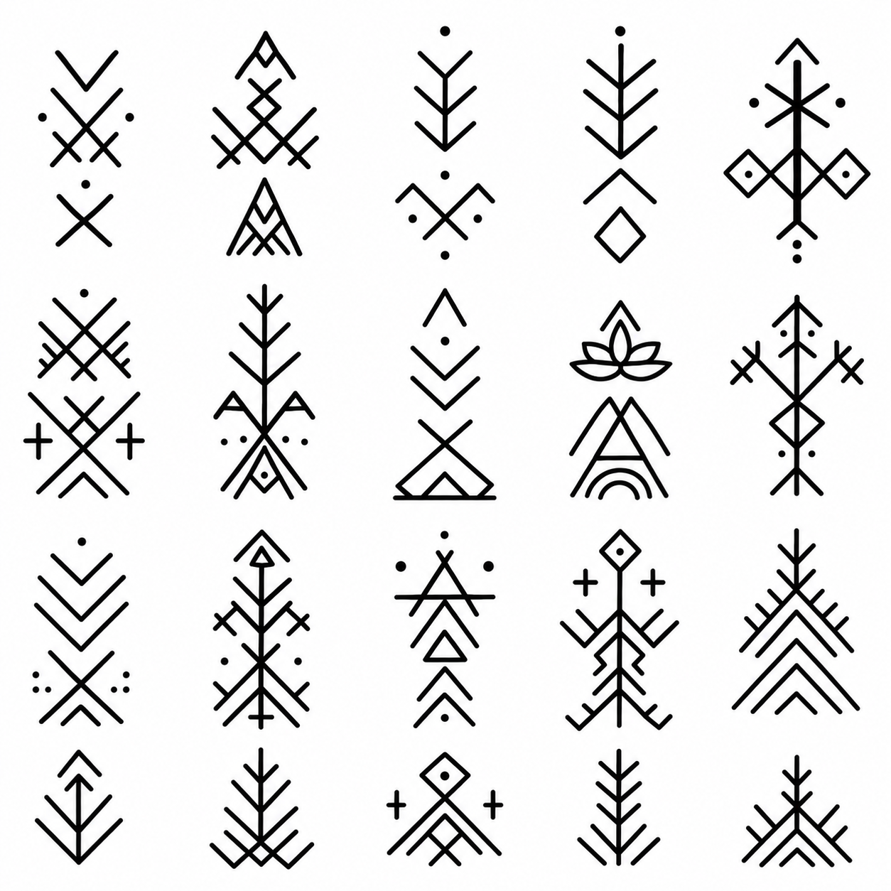Amazigh Berber Tattoo Symbols Digital Download Vector Art