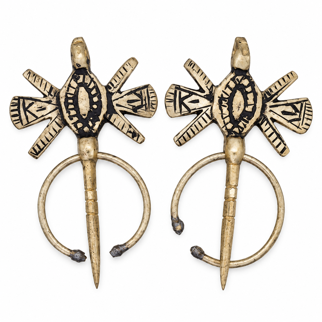 Amazigh Berber Tizerzai Fibula Pair Vintage Tribal Jewelry
