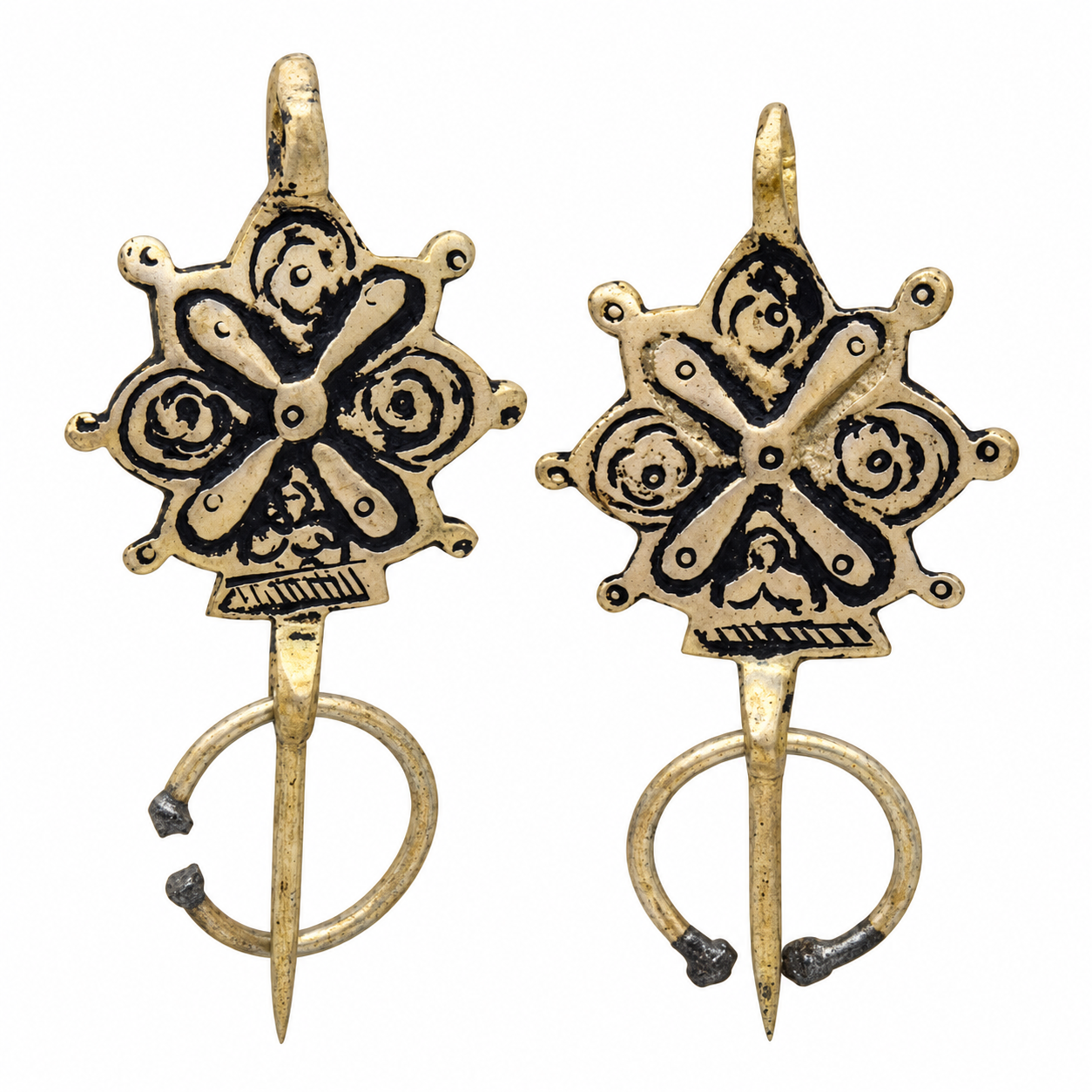 Amazigh Berber Vintage Fibula Pair Traditional Tribal Brooches