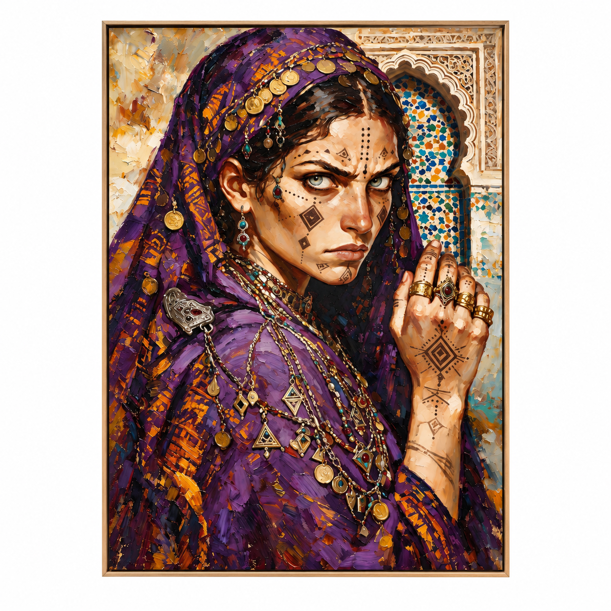 Amazigh Berber Woman Portrait Digital Download Purple Art Print