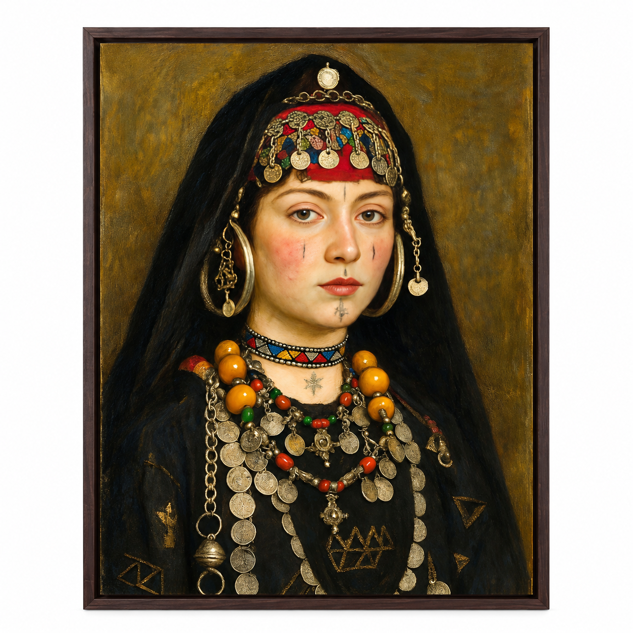 Amazigh Berber Woman Portrait Digital Download Wall Art Illustration