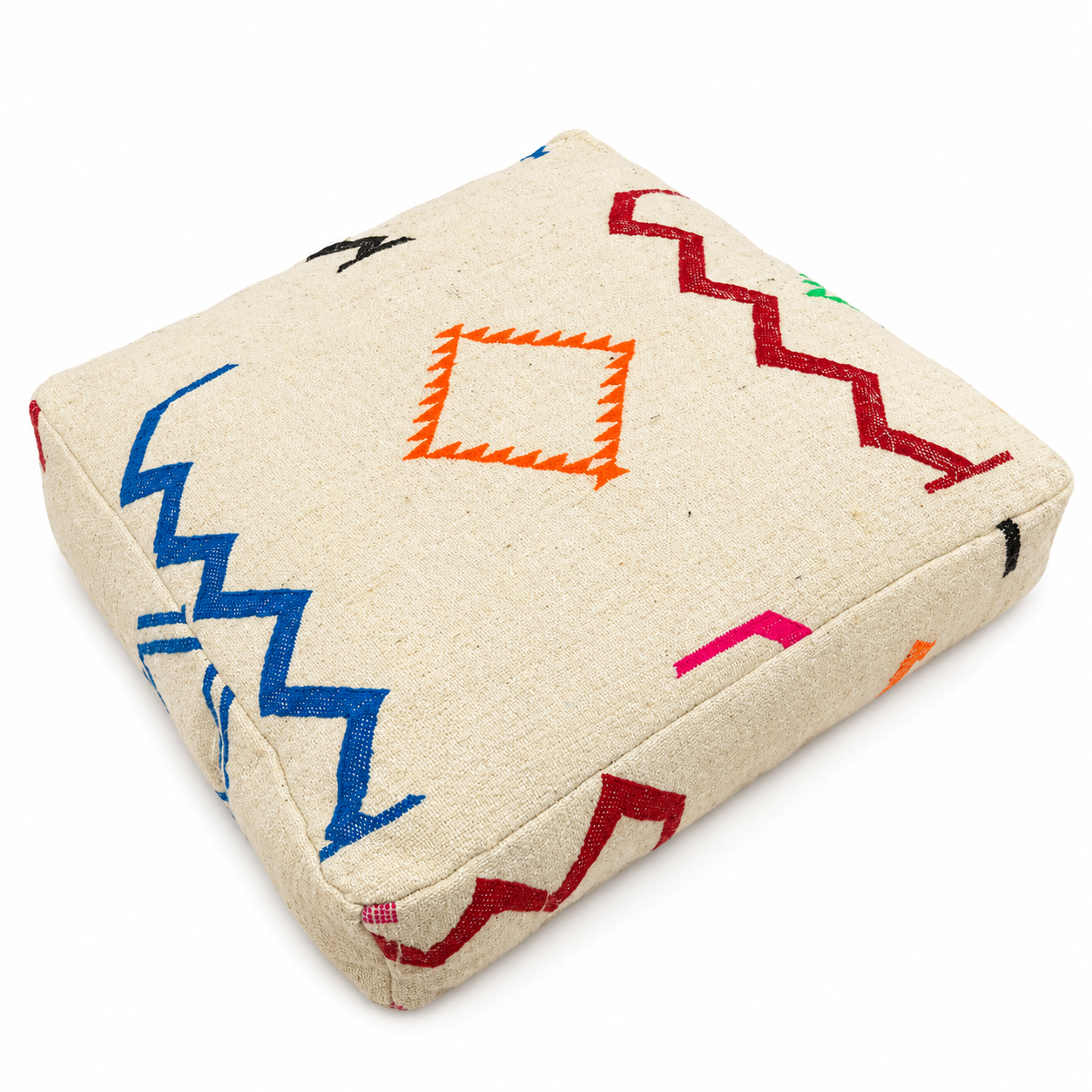 Amazigh Berber Wool Pouf Tissé Artisanat Handmade Floor Cushion