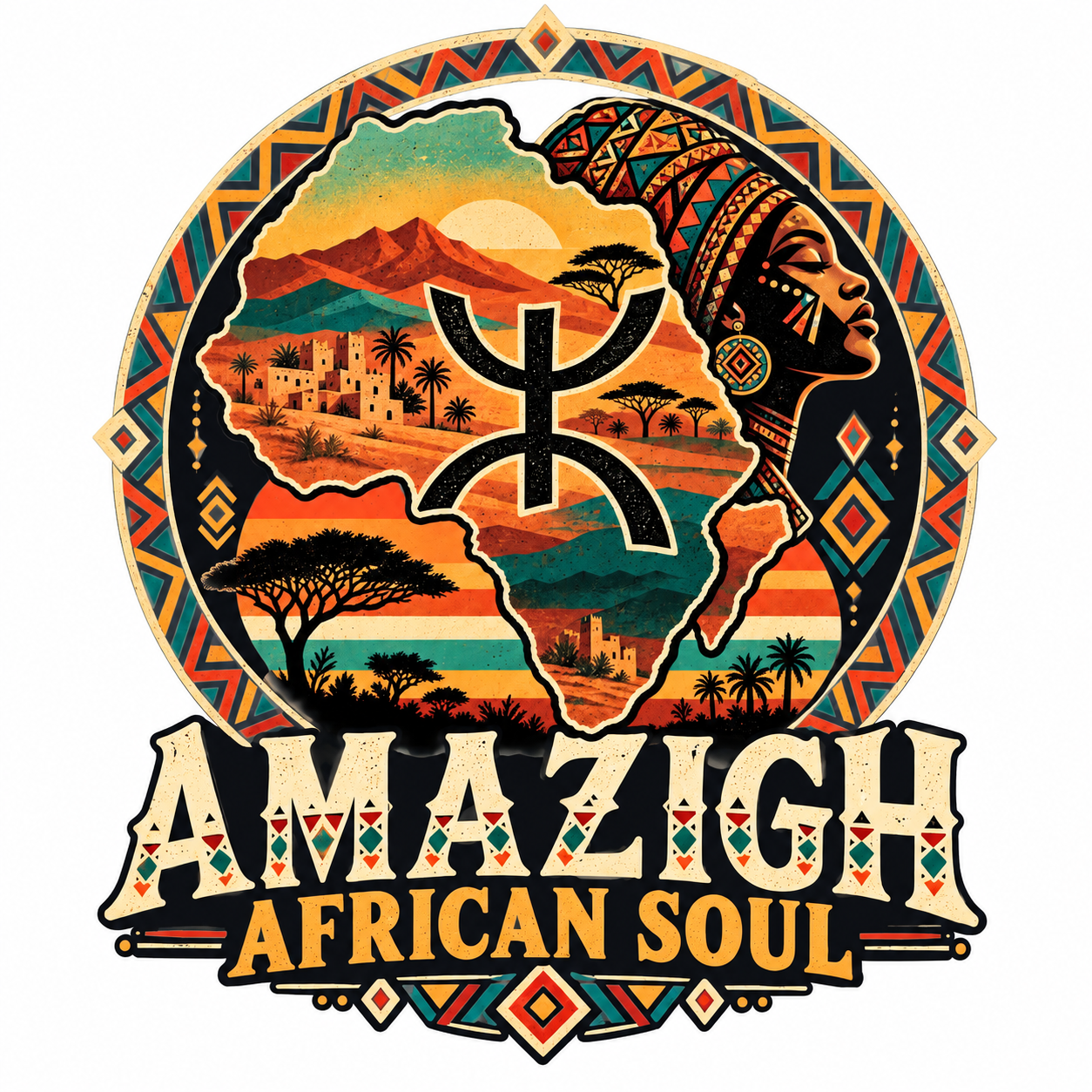 Amazigh Berber Yaz African Soul PNG Digital Download Design