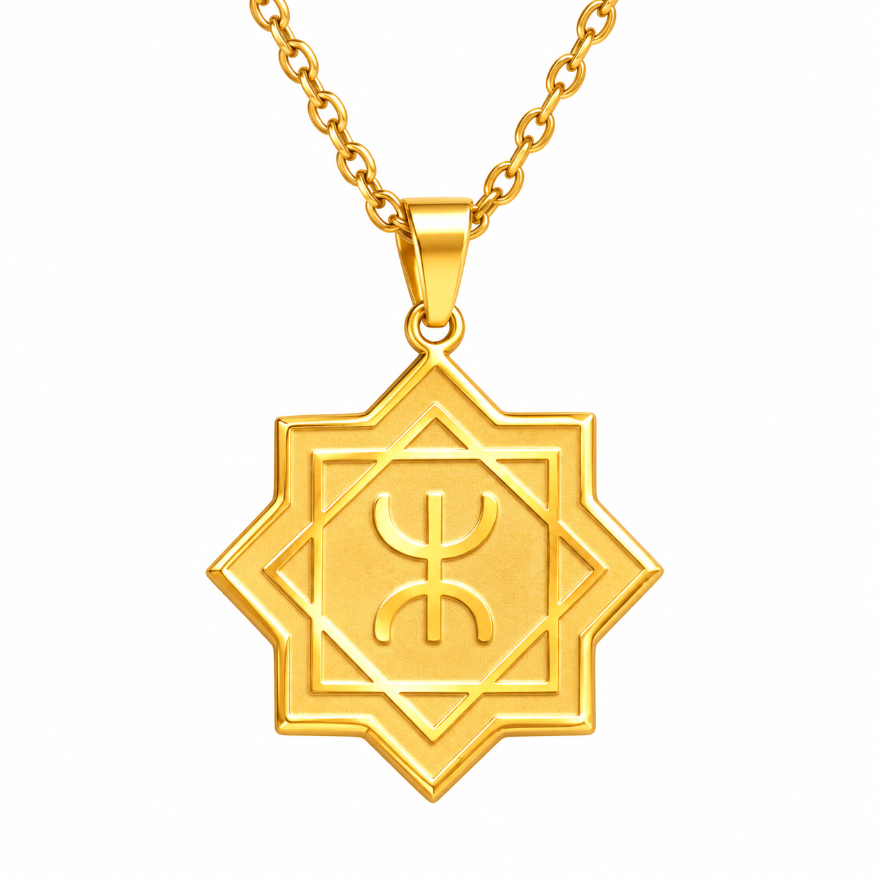 Amazigh Berber Yaz Tifinagh Symbol Stainless Steel Necklace