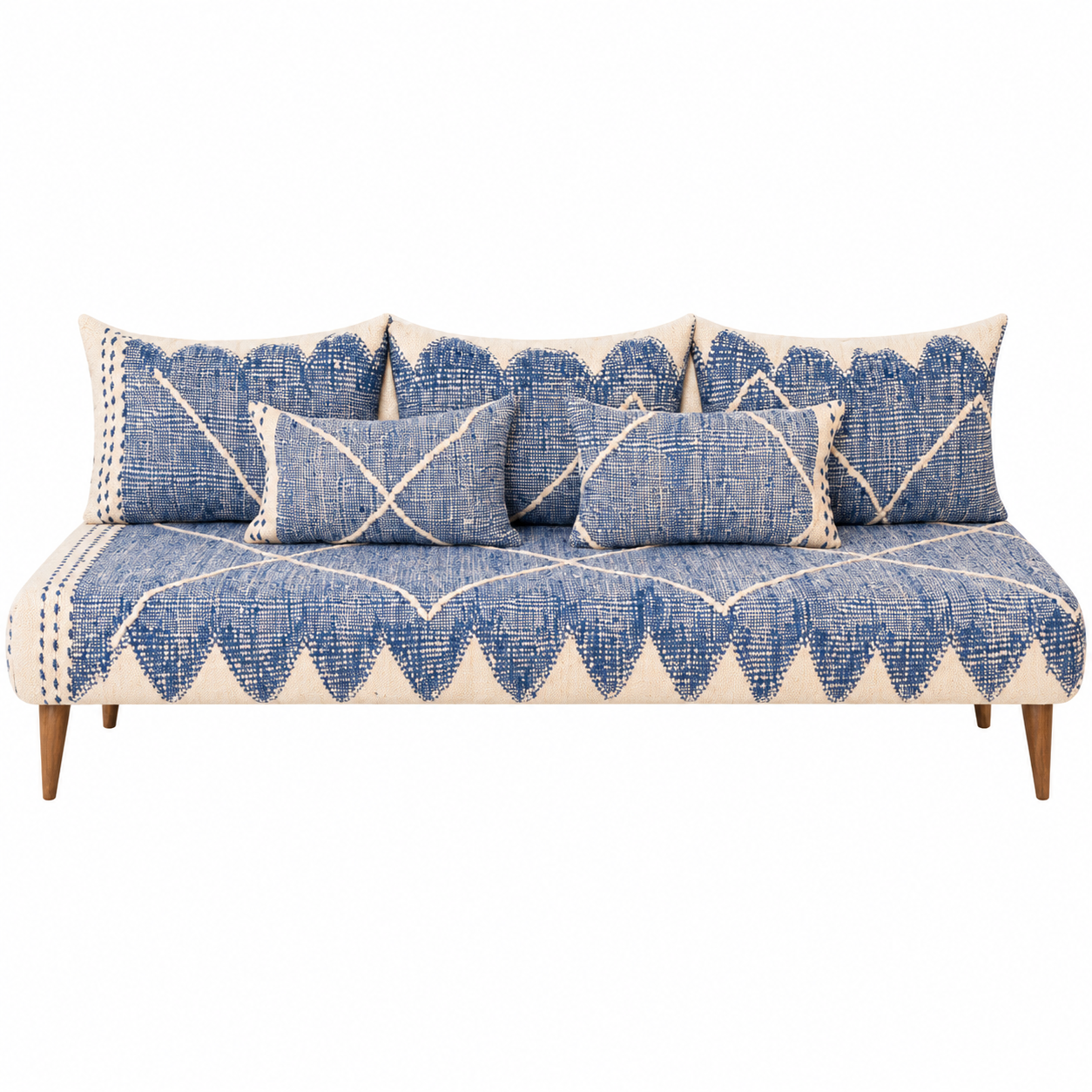 Amazigh Blue Zanafi Majlis Seating Floor Sofa Pouf