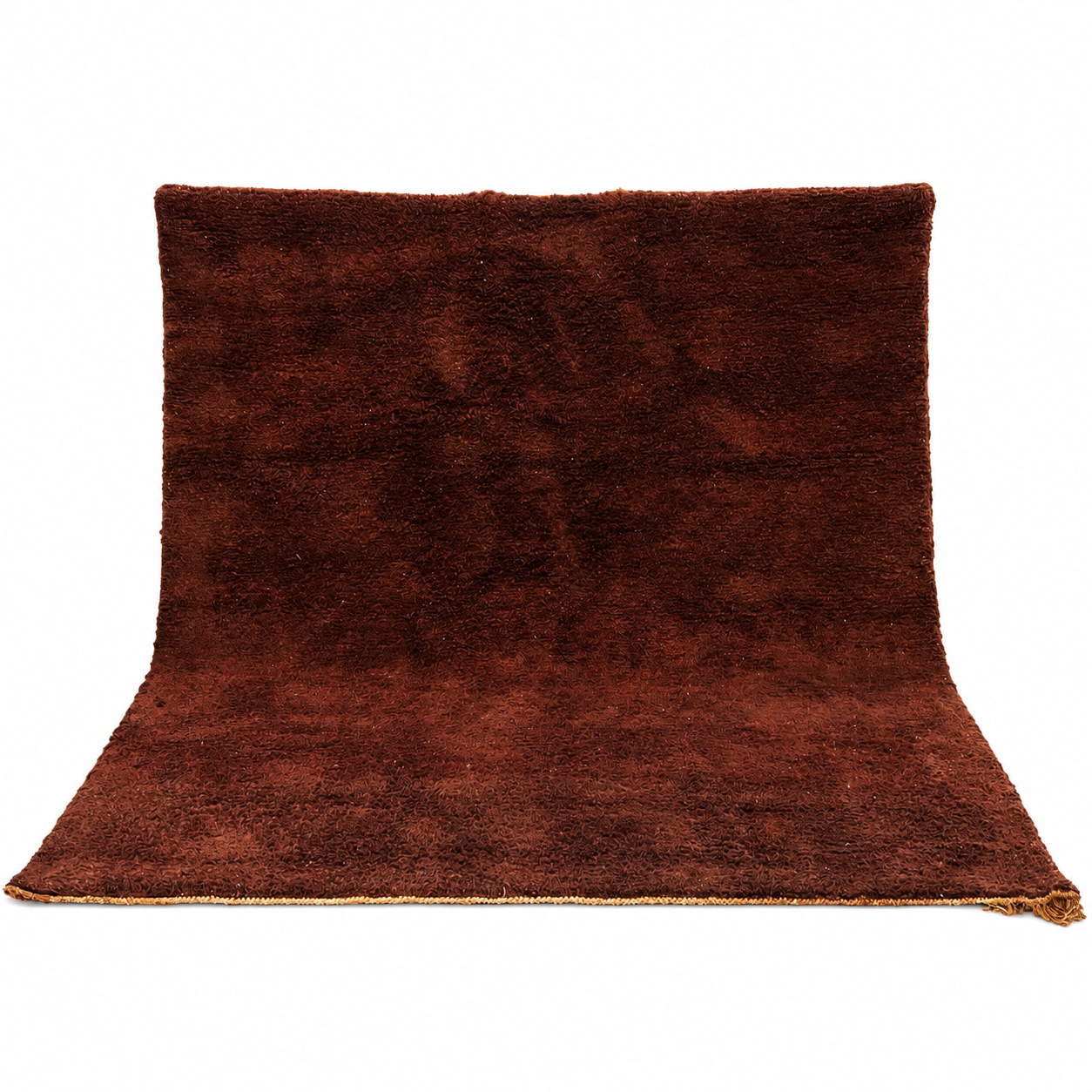 Amazigh Chocolate Brown Minimalist Handwoven Wool Rug Custom Design