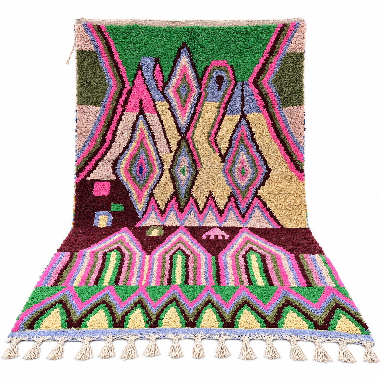 Amazigh Colorful Azilal Abstract Berber Area Rug Together to Create Design