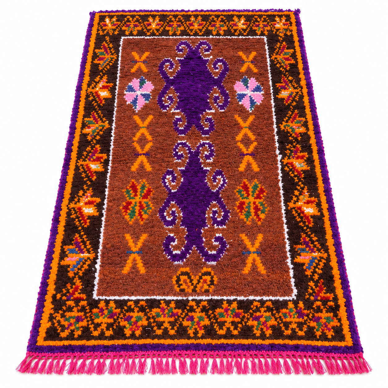 Amazigh Colorful Berber Atlas Wool Rug for Home Decor