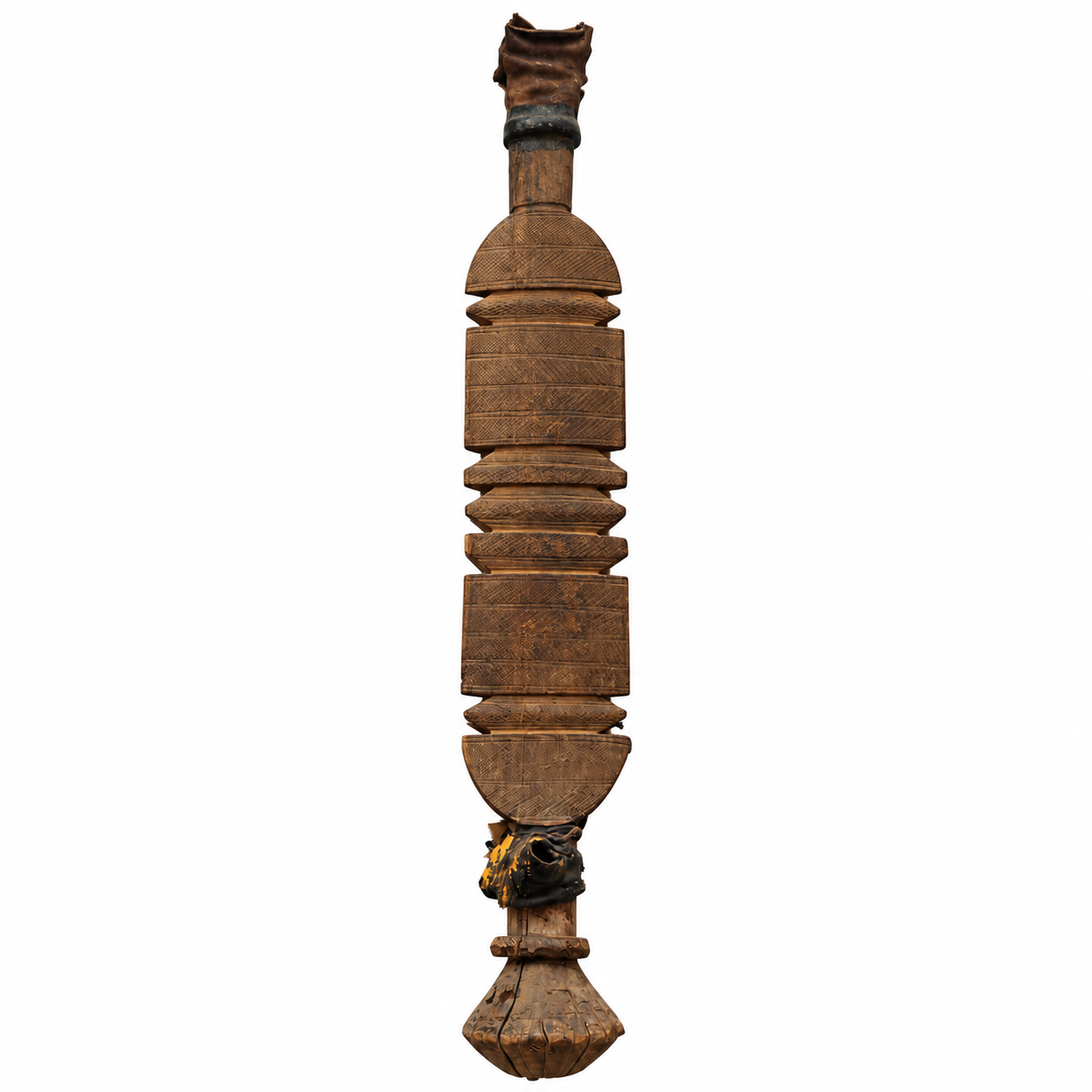 Amazigh Hand-Carved Wood Wall Art with Berber Patterns and Aged Finish