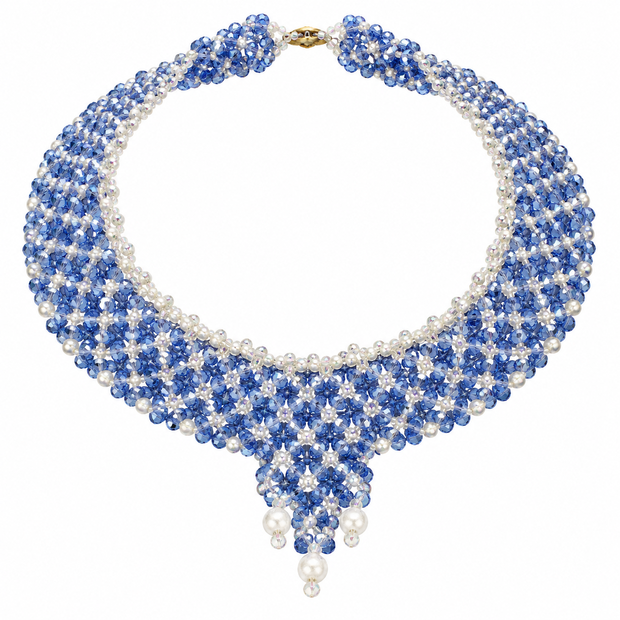 Amazigh Handmade Beaded Pearl Necklace Elegant Ethnic Statement Jewelry
