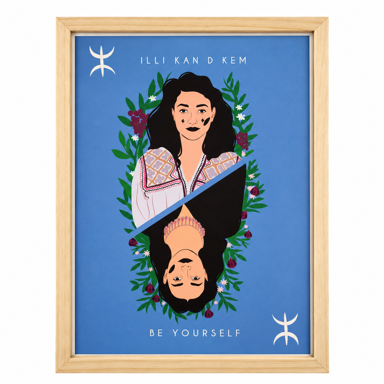 Amazigh Kabyle Berber Be Yourself Illustration Poster with Women Design