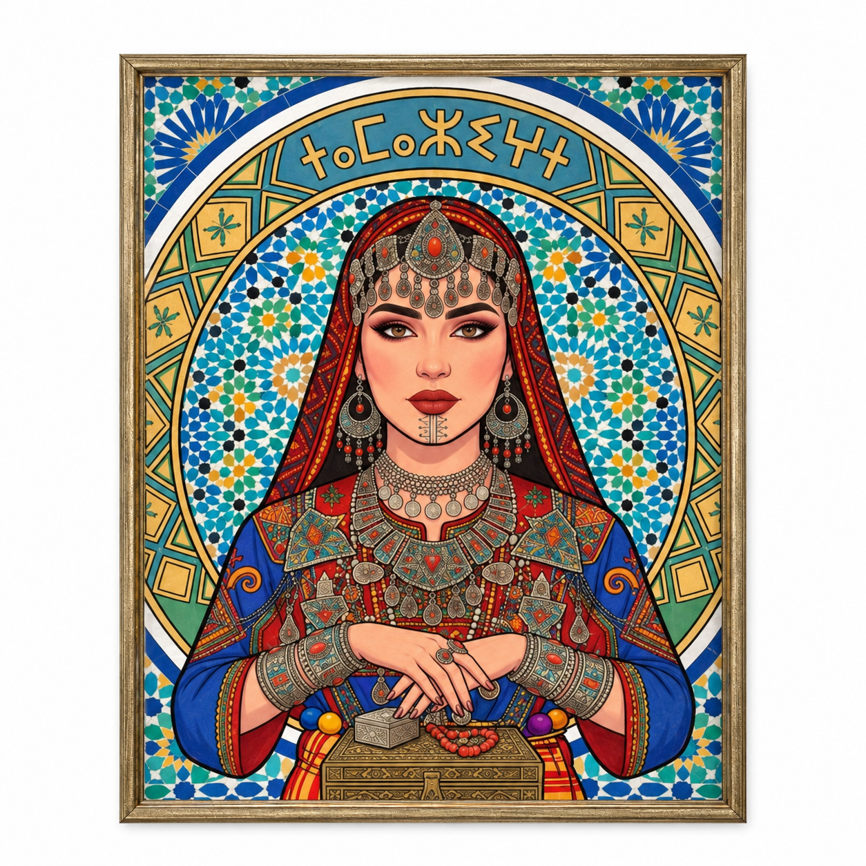 Amazigh Kabyle Woman Portrait Digital Download Berber Art Print