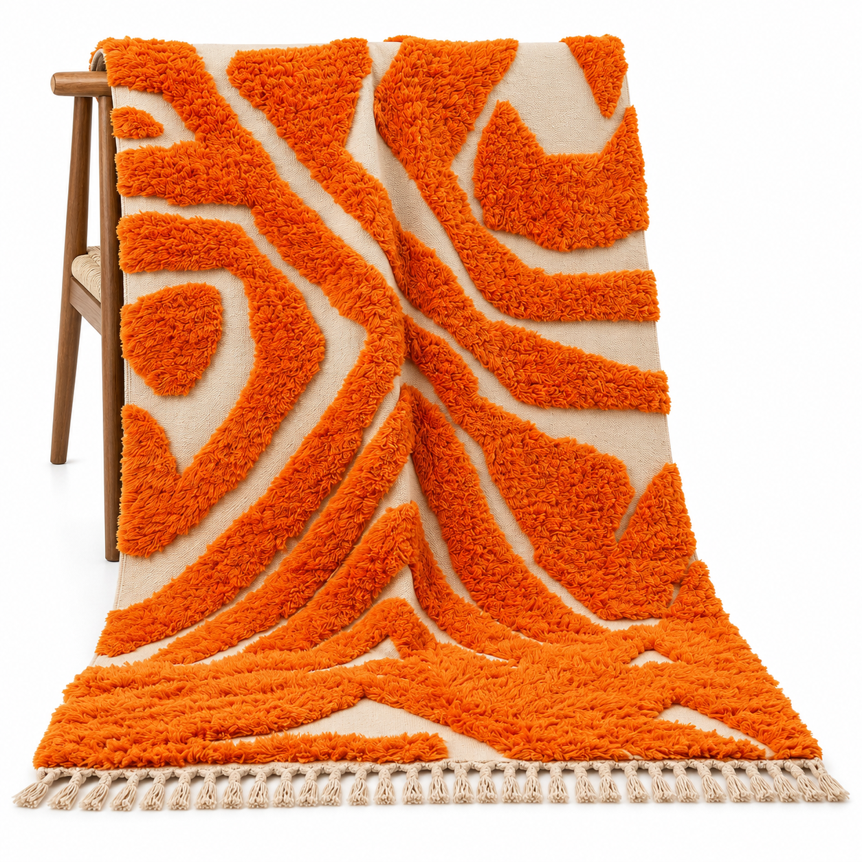 Amazigh Modern Abstract High Low Berber Wool Rug Custom Size
