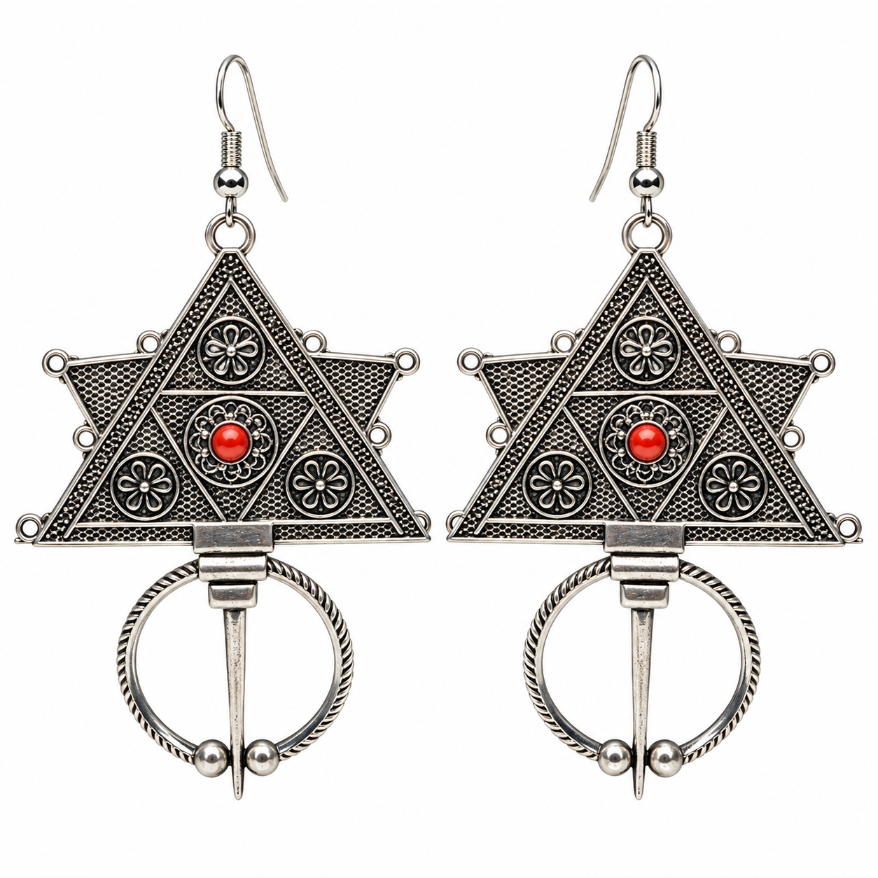 Amazigh Rifain Style Earrings with Ethnic Design and Character