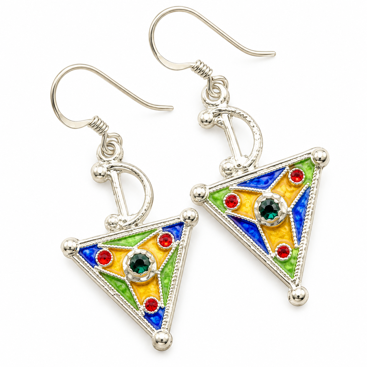Amazigh Tazerzit Berber Sterling Silver Filigree Dangle Earrings