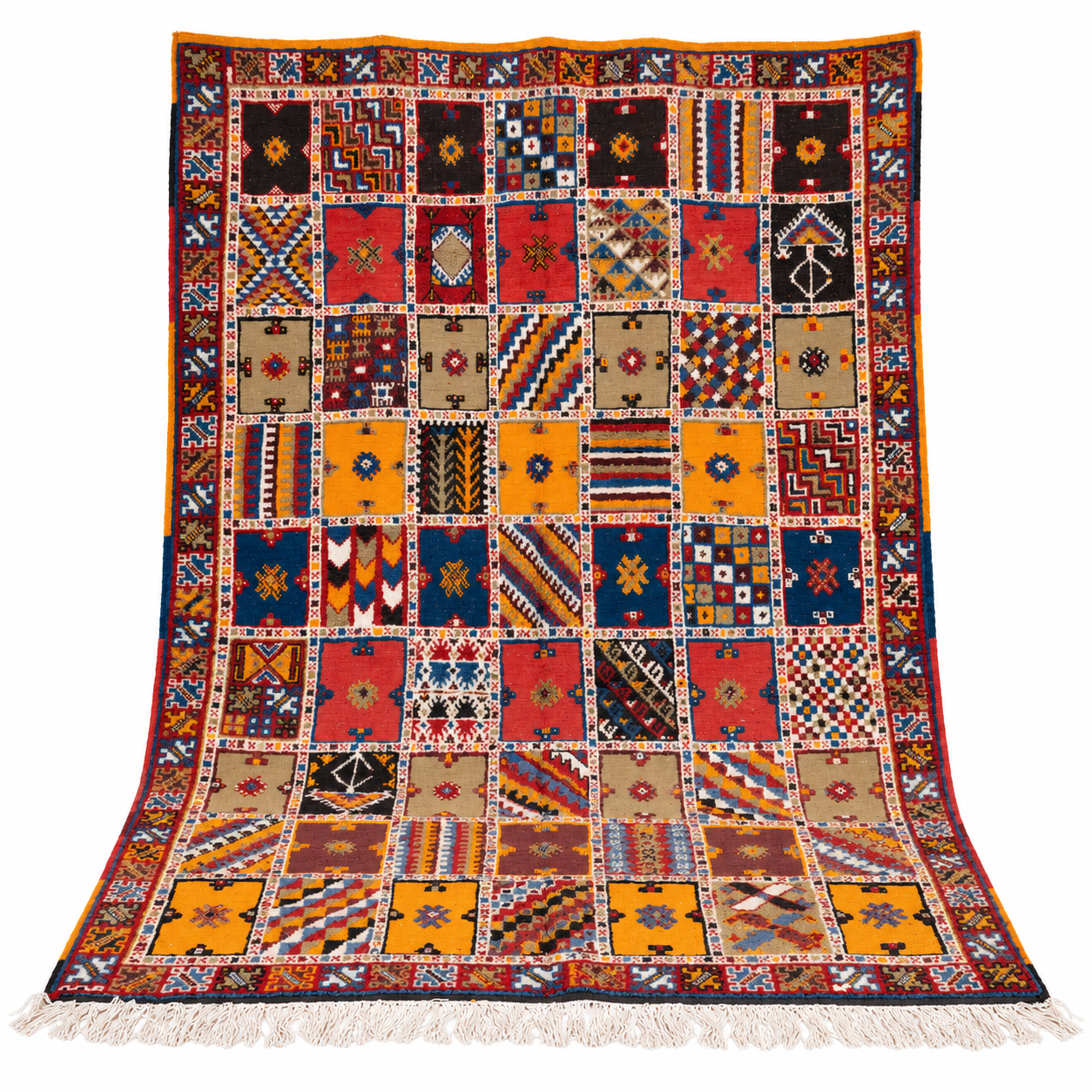 Amazigh Taznakht Berber Mosaic Colorful Tribal Wool Rug