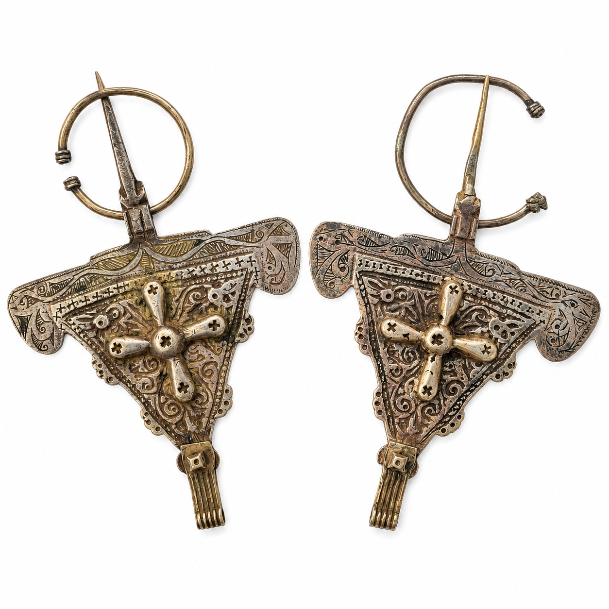Amazigh Tifinagh Haha Paire Fibules Bélier Jewelry Set Berber