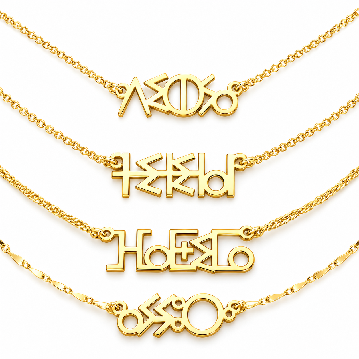 Amazigh Tifinagh Name Necklace Sterling Silver Berber North African Personalized Jewelry