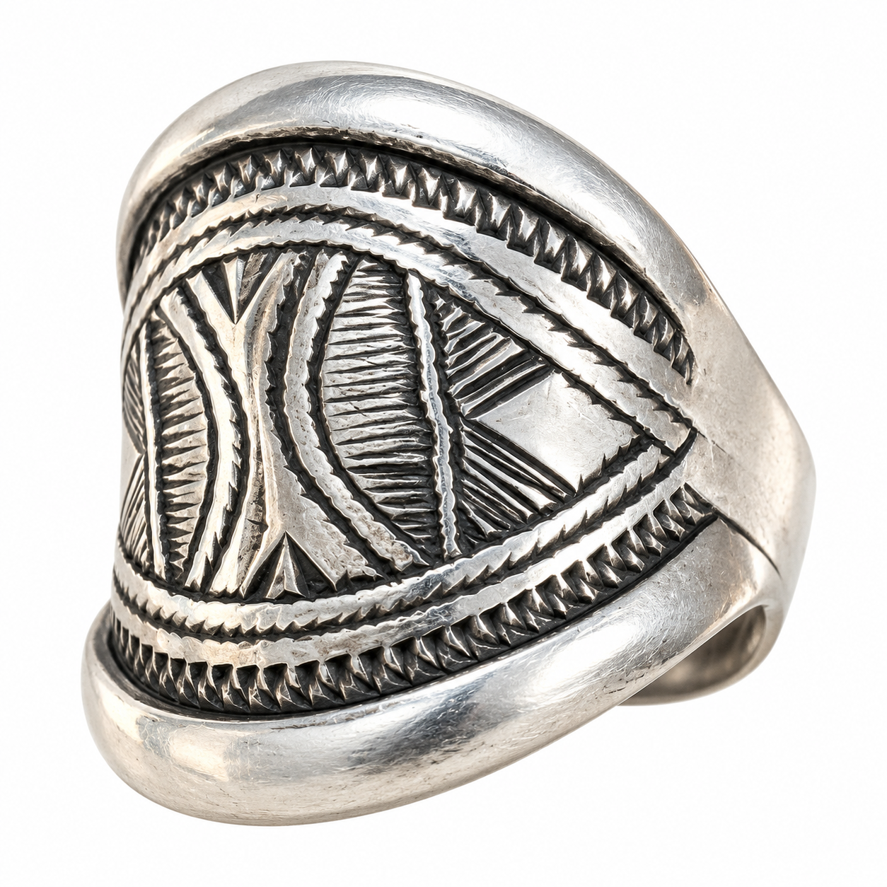 Amazigh Tuareg Chevalière arrondie massif Artisanat Silver Ring