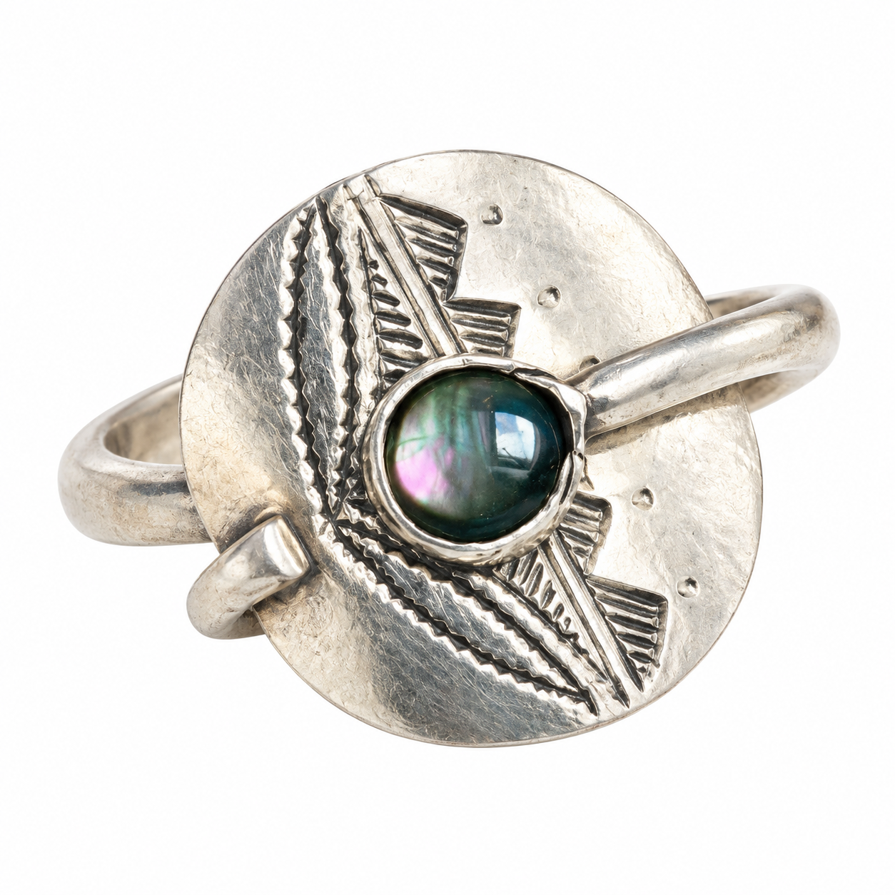 Amazigh Tuareg massif réglable Nacre Ring Berber Silver Jewelry Design