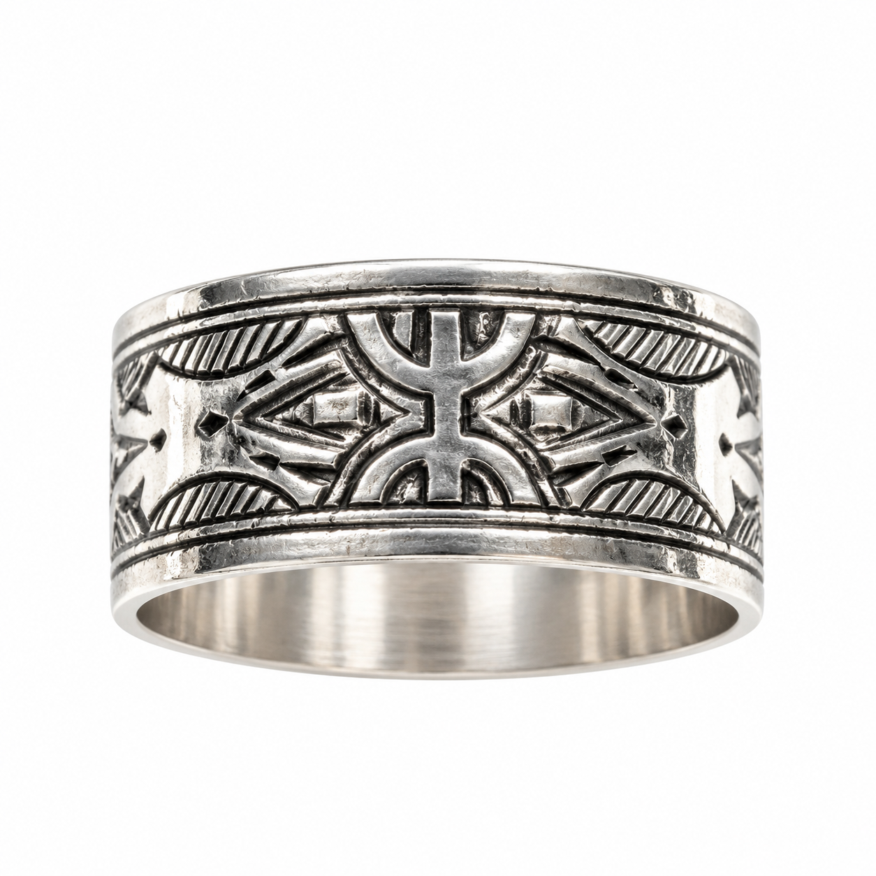 Amazigh Tuareg Yaz Sterling Silver Berber Ring Size 8 Tribal Jewelry