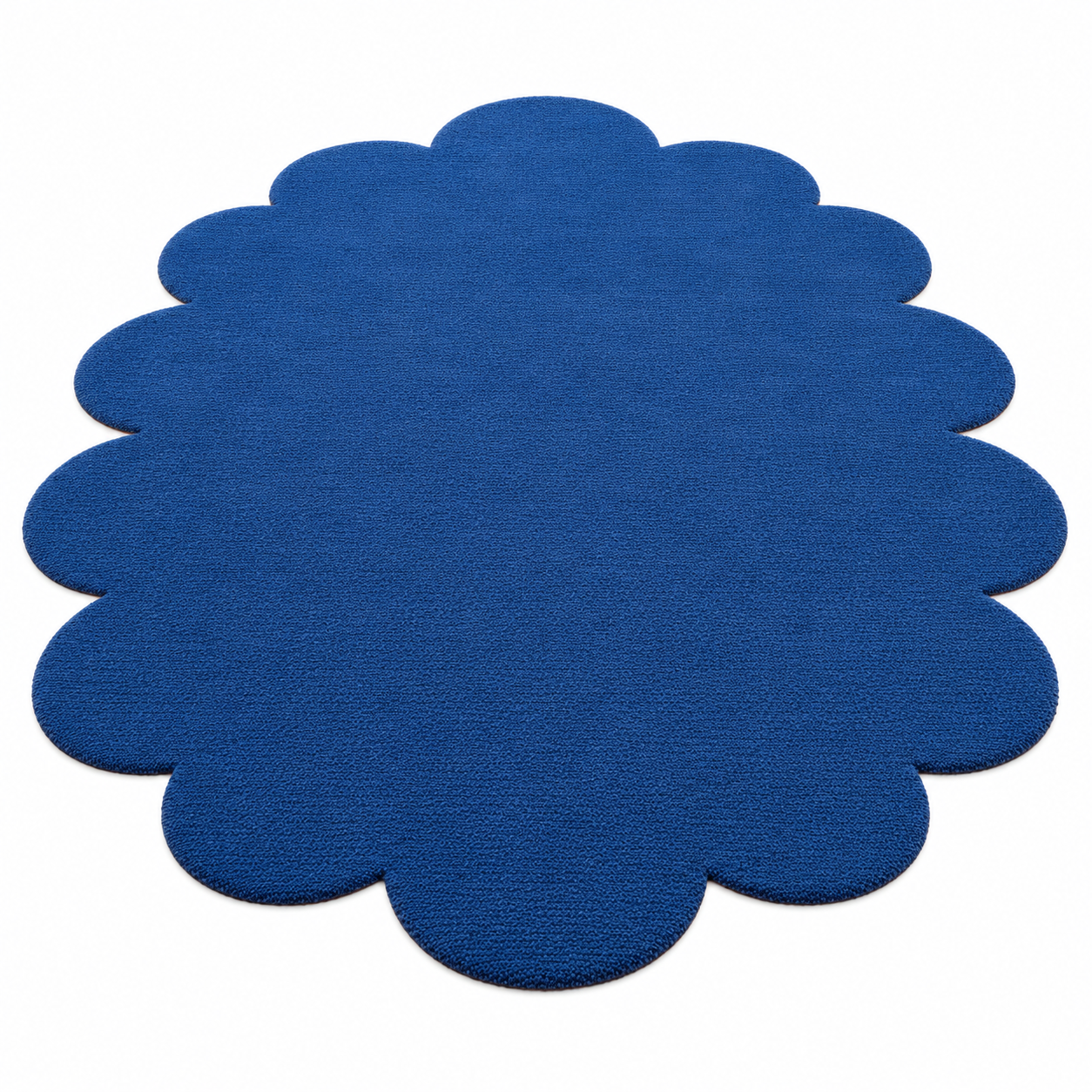 Amazigh Tufted Wool Rug with Abstract Organic Scalloped Design
