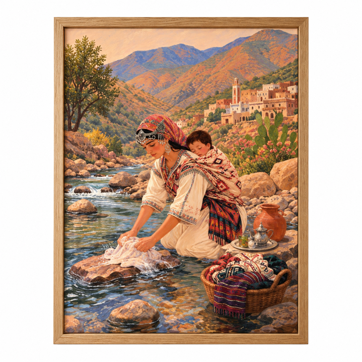 Amazigh Woman by the River Fine Art Print Digital Download