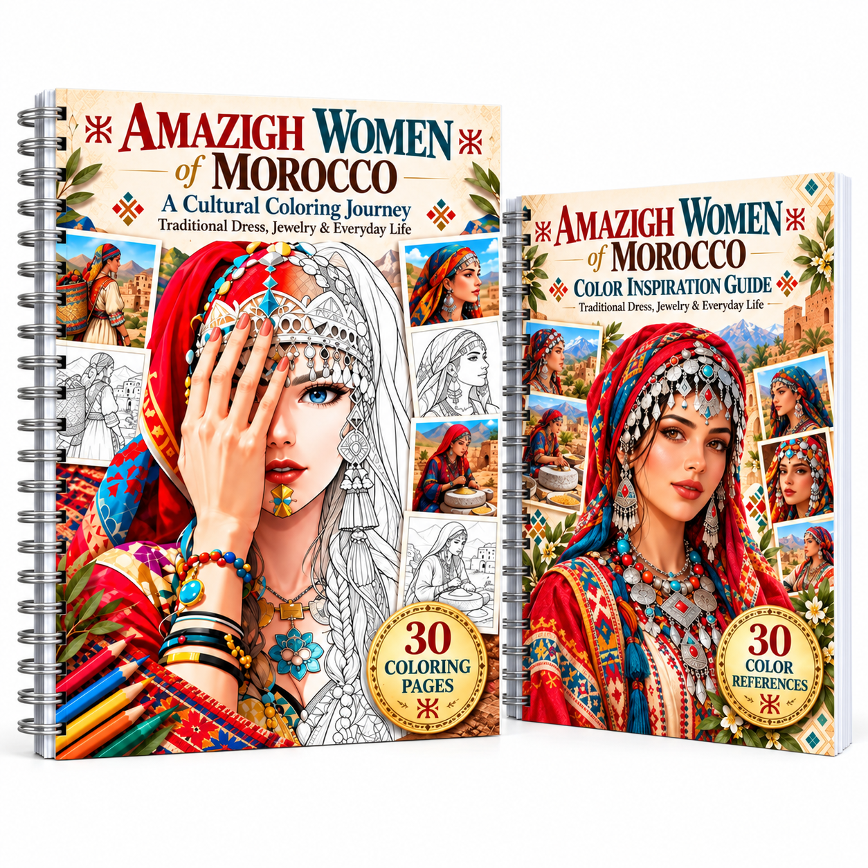 Amazigh Women Coloring Stress Relief Printable Download Collection