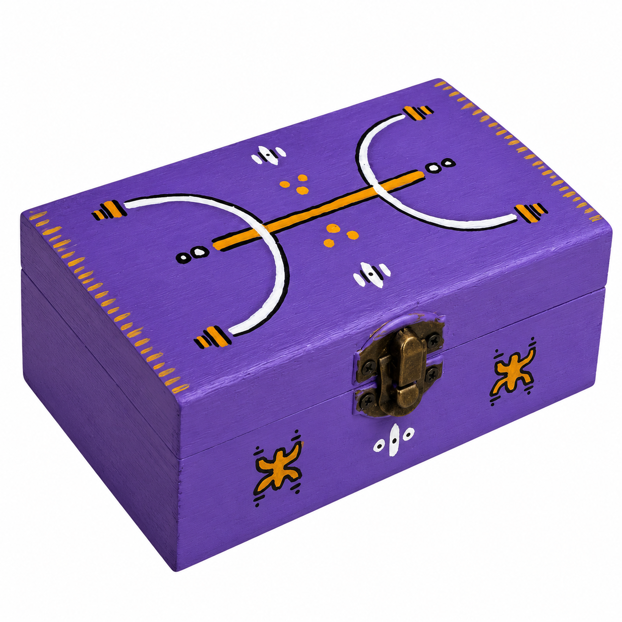 Amazigh Wooden Box Handmade Ring Jewelry Storage Symbol Decor