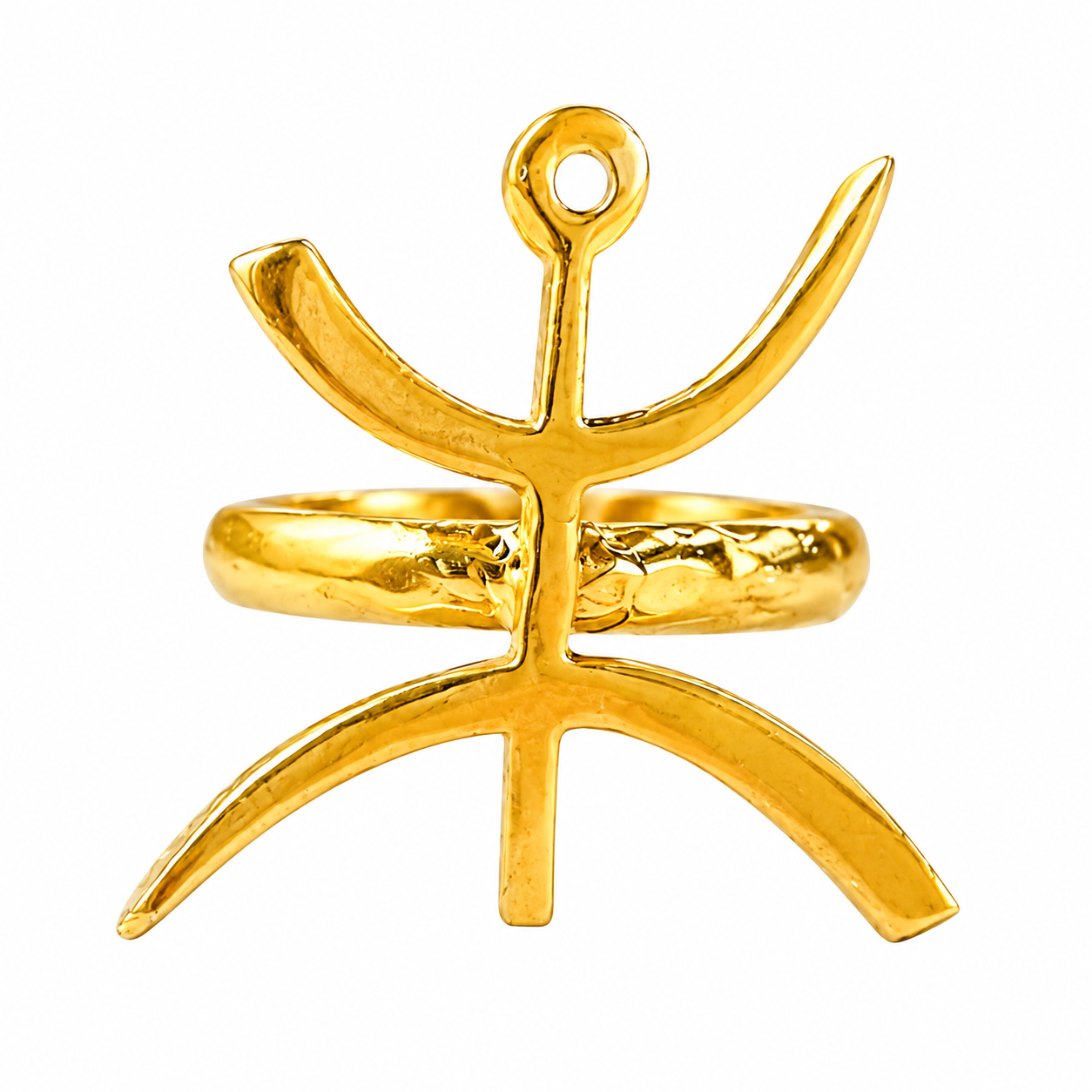 Amazigh Yaz Berber Symbol Ring Gold Plated Statement Jewelry