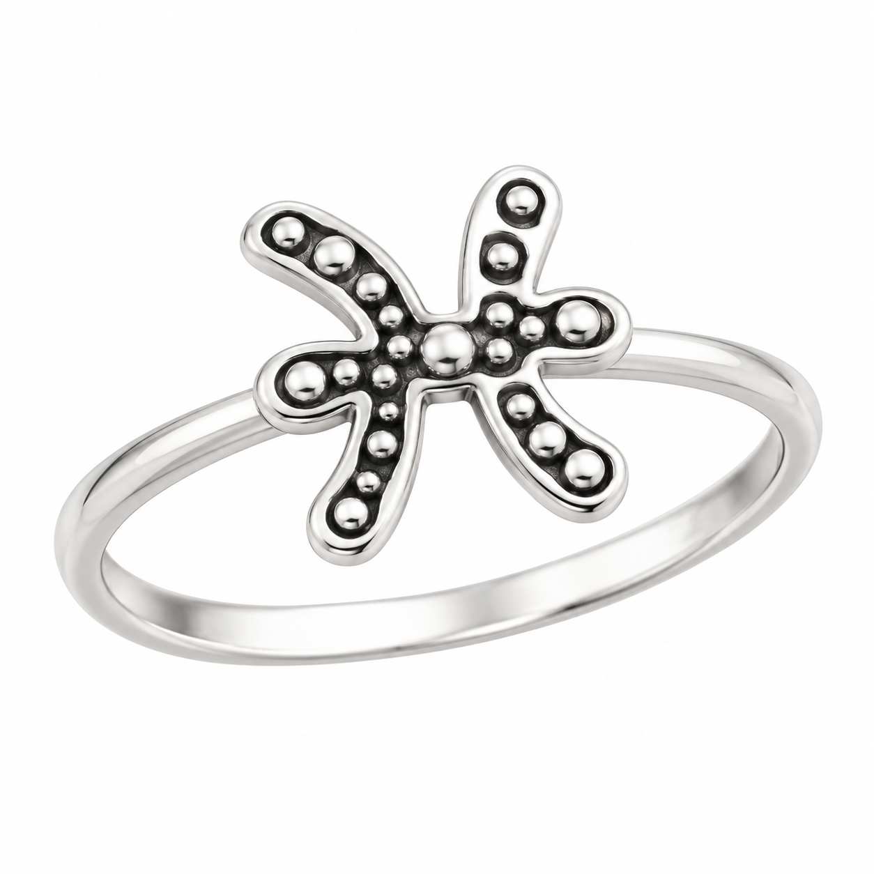 Amazigh Yaz Berber Symbol Sterling Silver Adjustable Ring