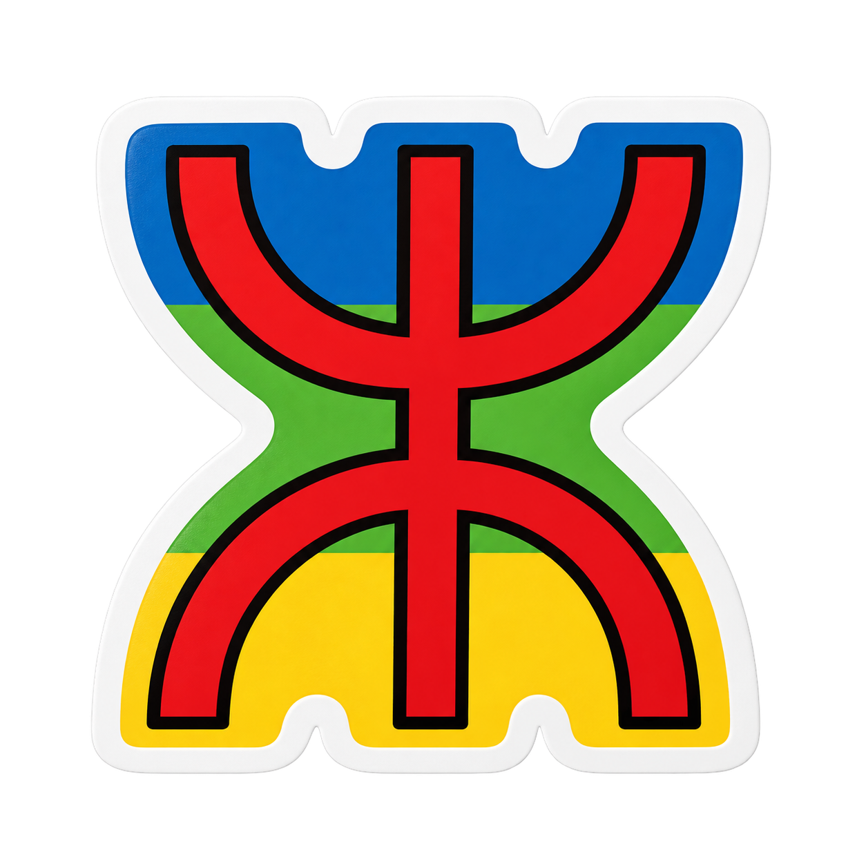 Amazigh Yaz Flag Sticker Berber Symbol Cultural Decal