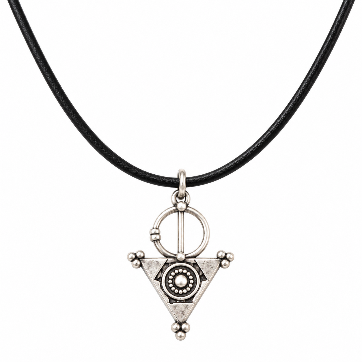 Amazigh Yaz Symbol Sterling Silver Berber Fibula Inspired Necklace