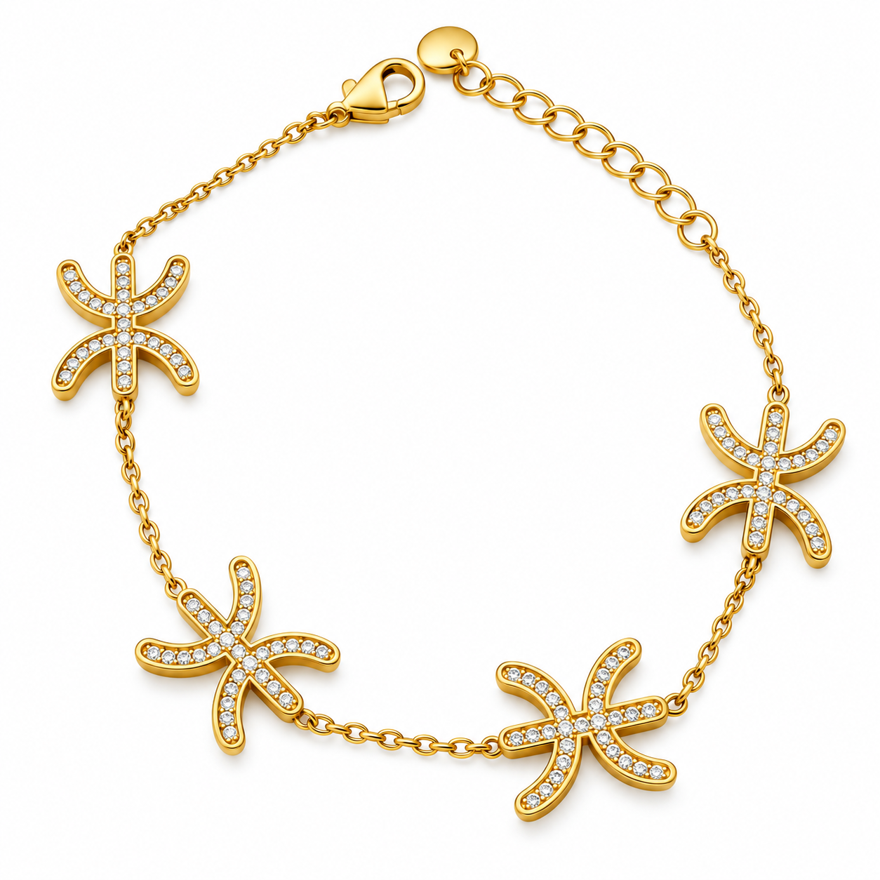 Amazigh Yaz Tifinagh Gold Bracelet with Symbol Charms